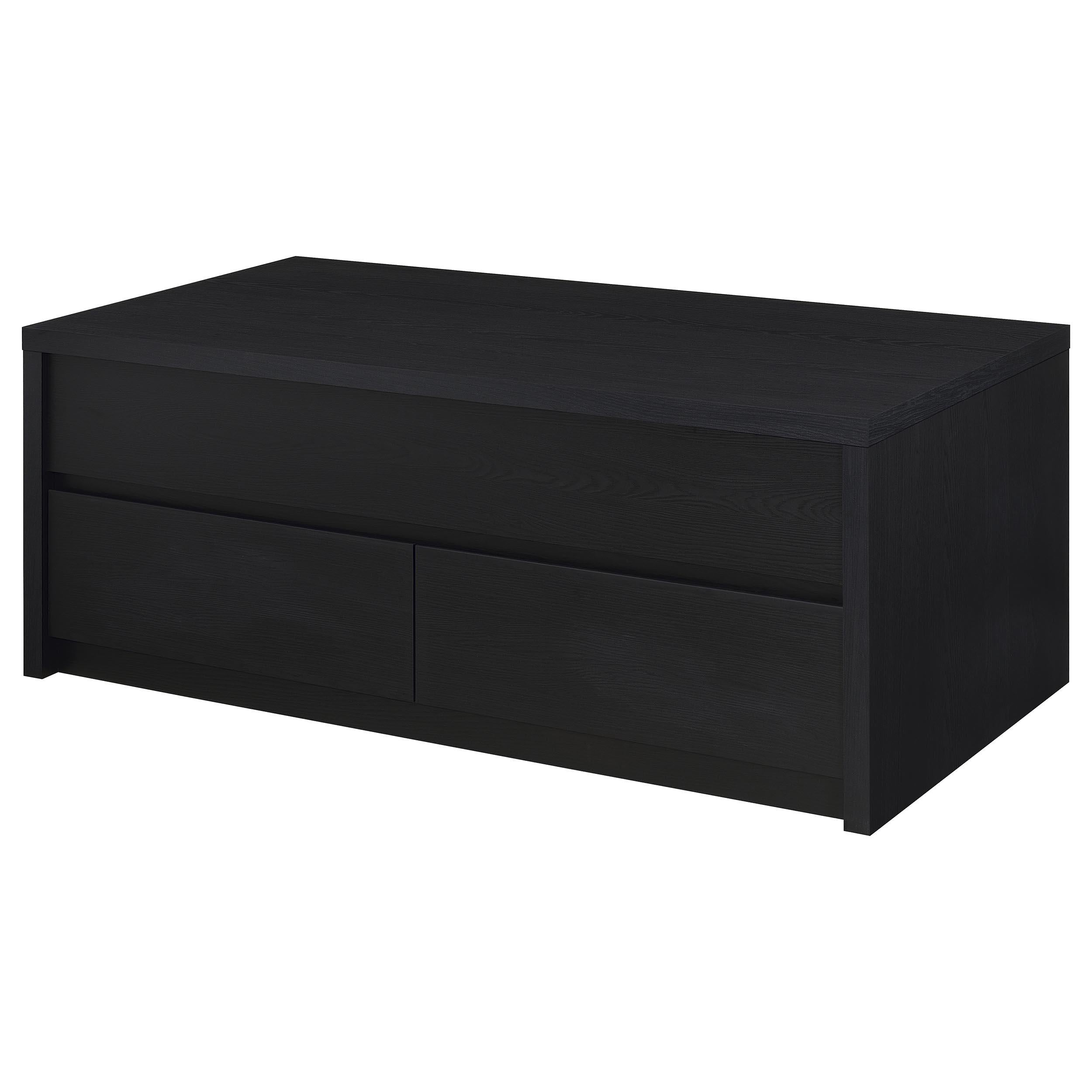  Coaster Furniture Knapp 706228 Lift Top Coffee Table with Dual Drawers - Black IMAGE 4