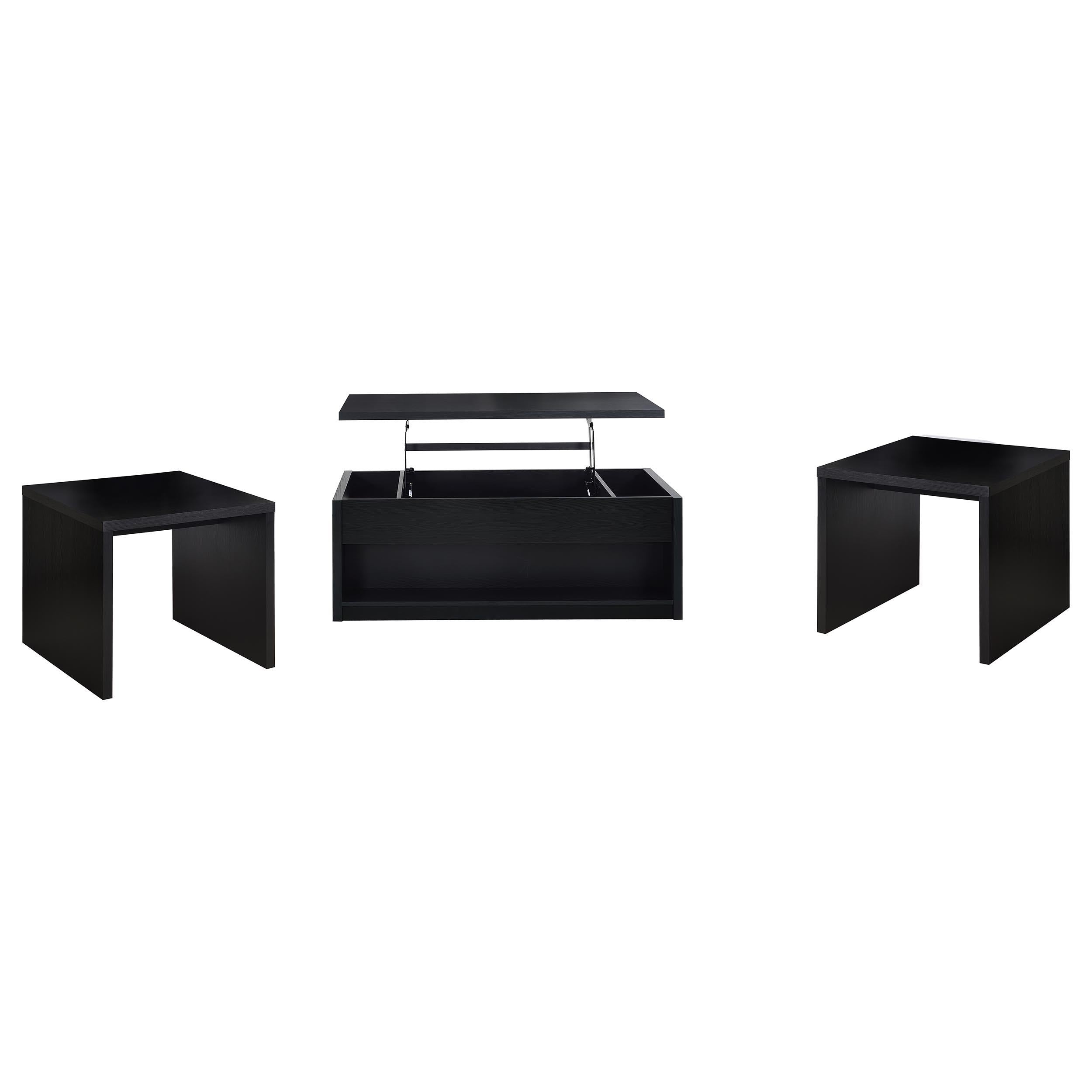  Coaster Furniture Knapp 706228-S3 3-piece Lift Top Coffee Table Set - Black IMAGE 1