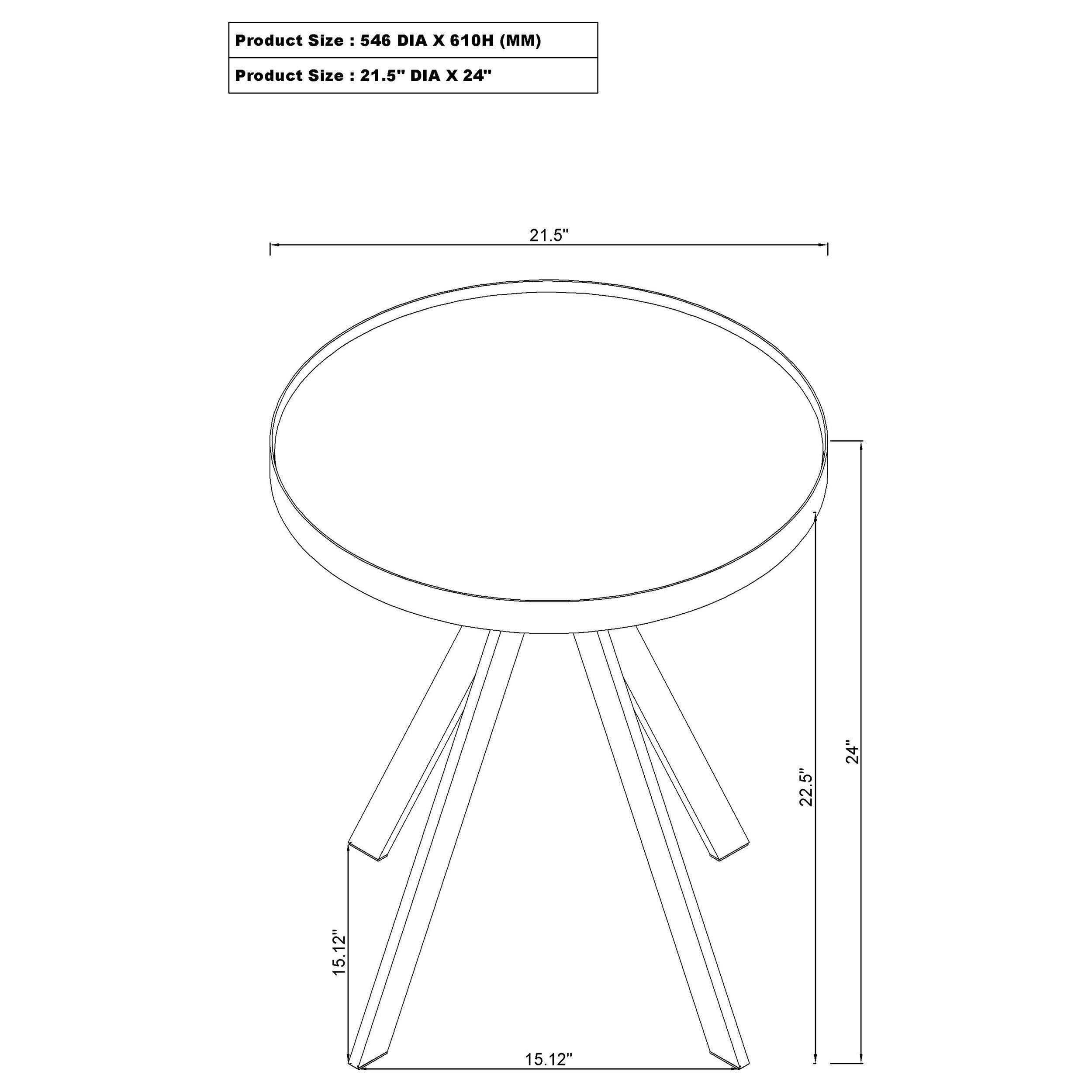  Coaster Furniture Briggs 706257 Round Marble Printed Glass Top Side Table - White IMAGE 8
