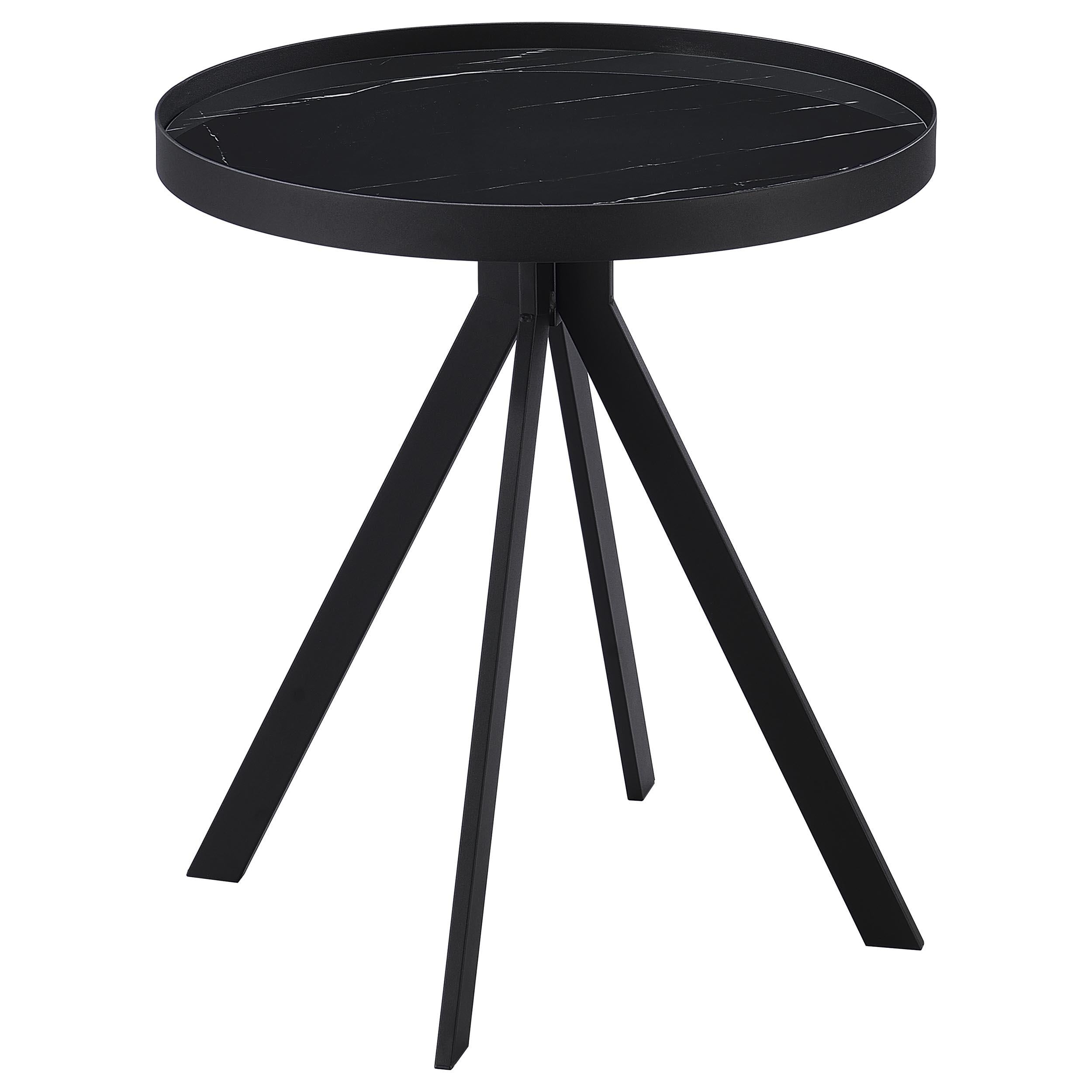 Coaster Furniture Briggs 706268-S2 2-piece Round Coffee and End Table Set - Black IMAGE 3
