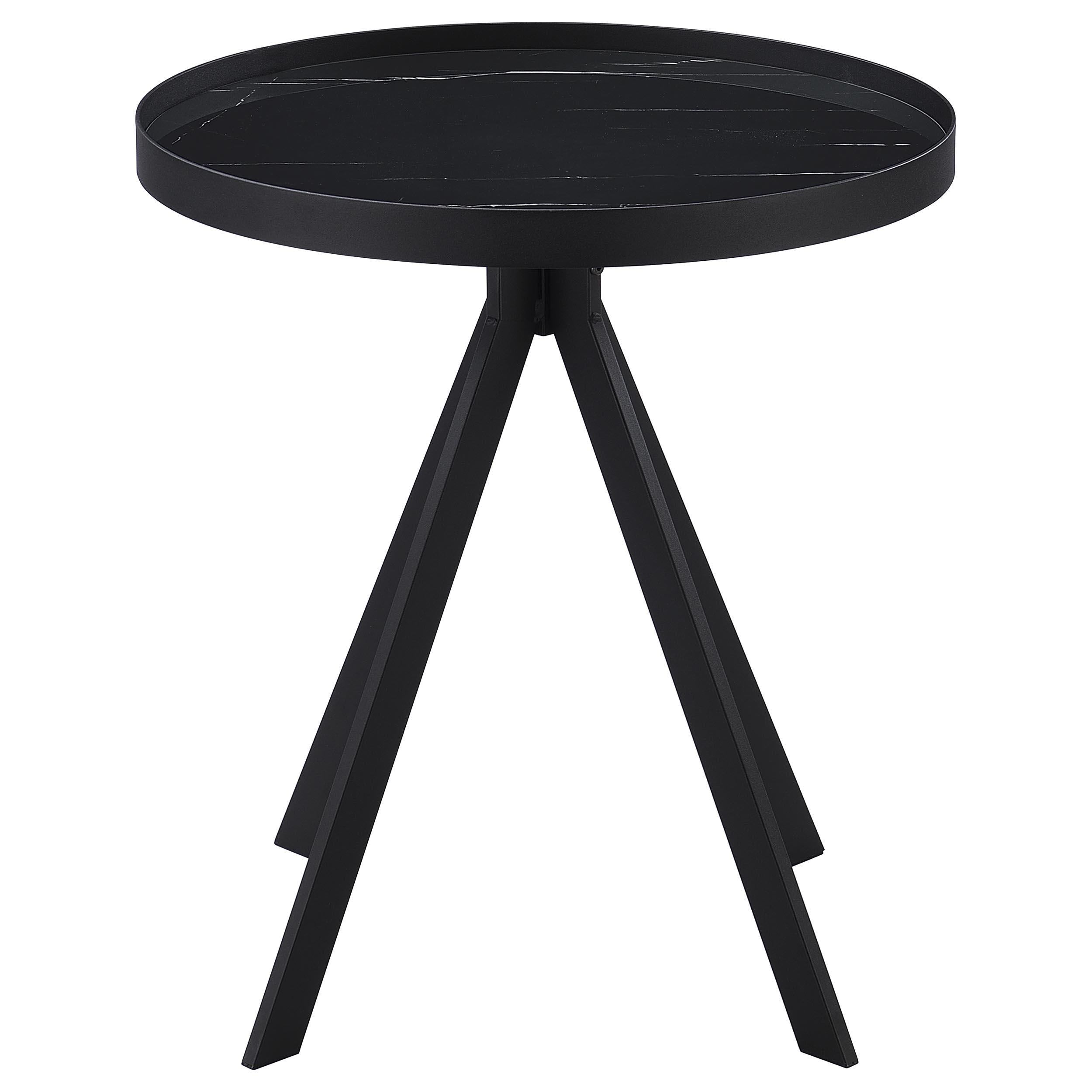  Coaster Furniture Briggs 706268-S2 2-piece Round Coffee and End Table Set - Black IMAGE 9