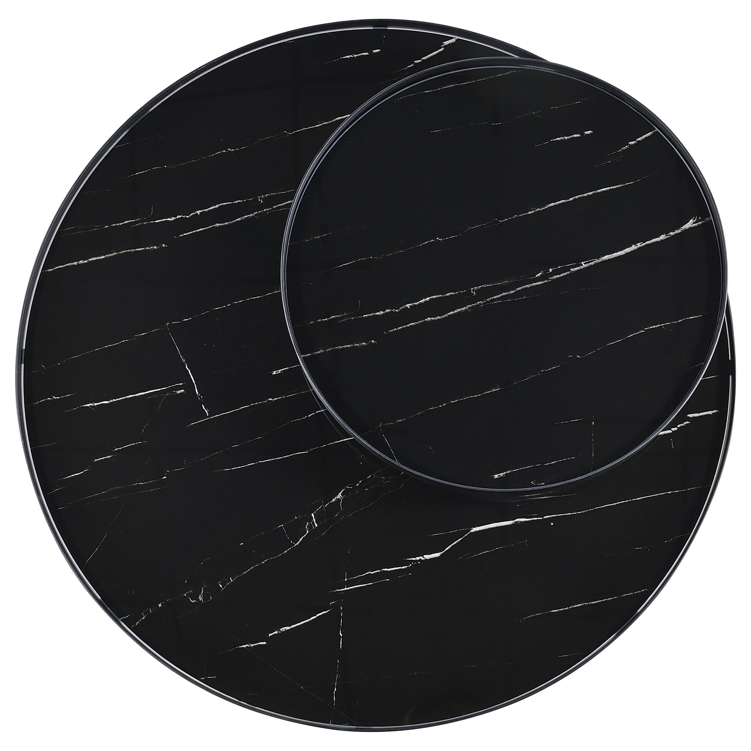  Coaster Furniture Briggs 706268-S3 3-piece Round Coffee and End Table Set - Black IMAGE 6
