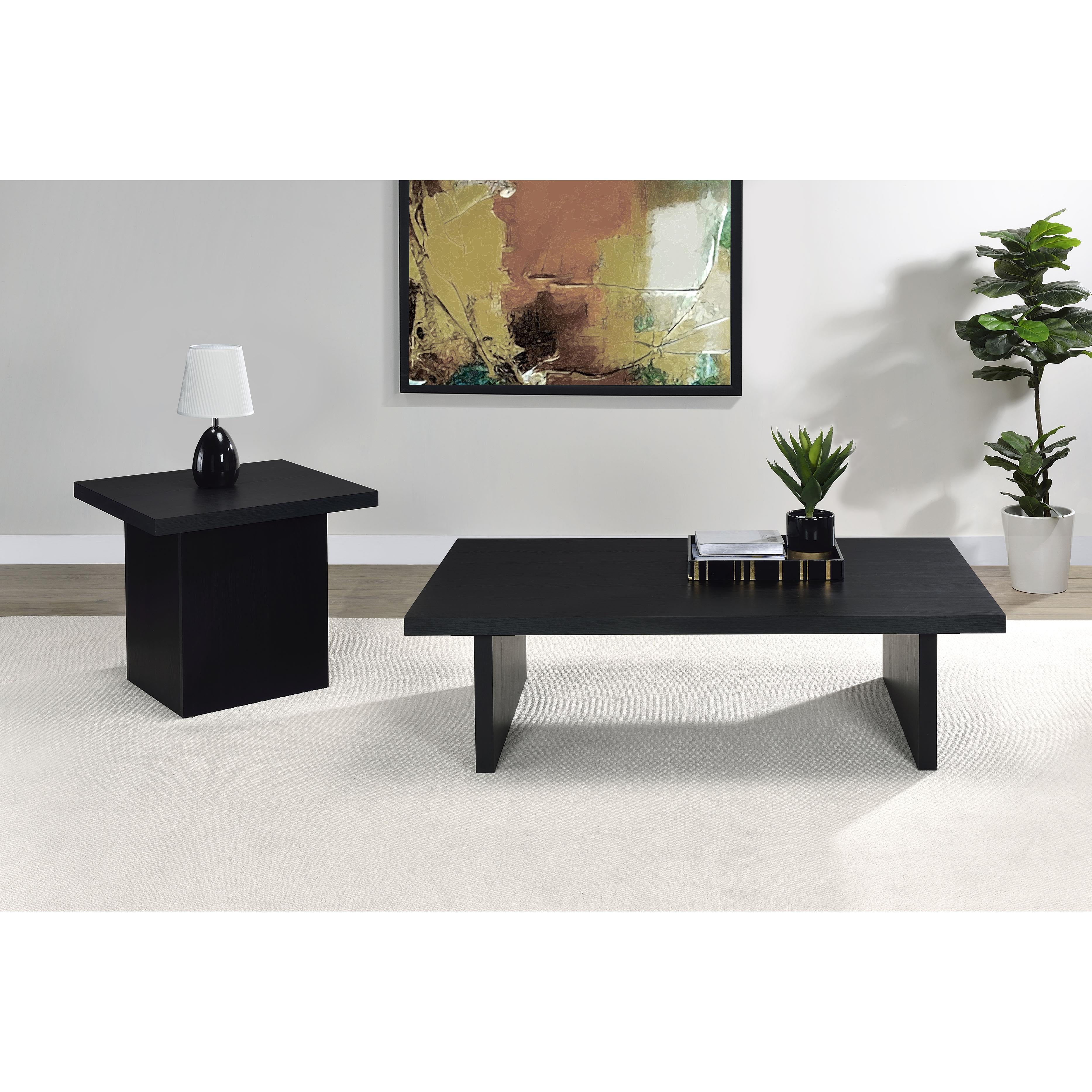  Coaster Furniture Max 706277 Square Engineered Laminate Side Table - Black IMAGE 9