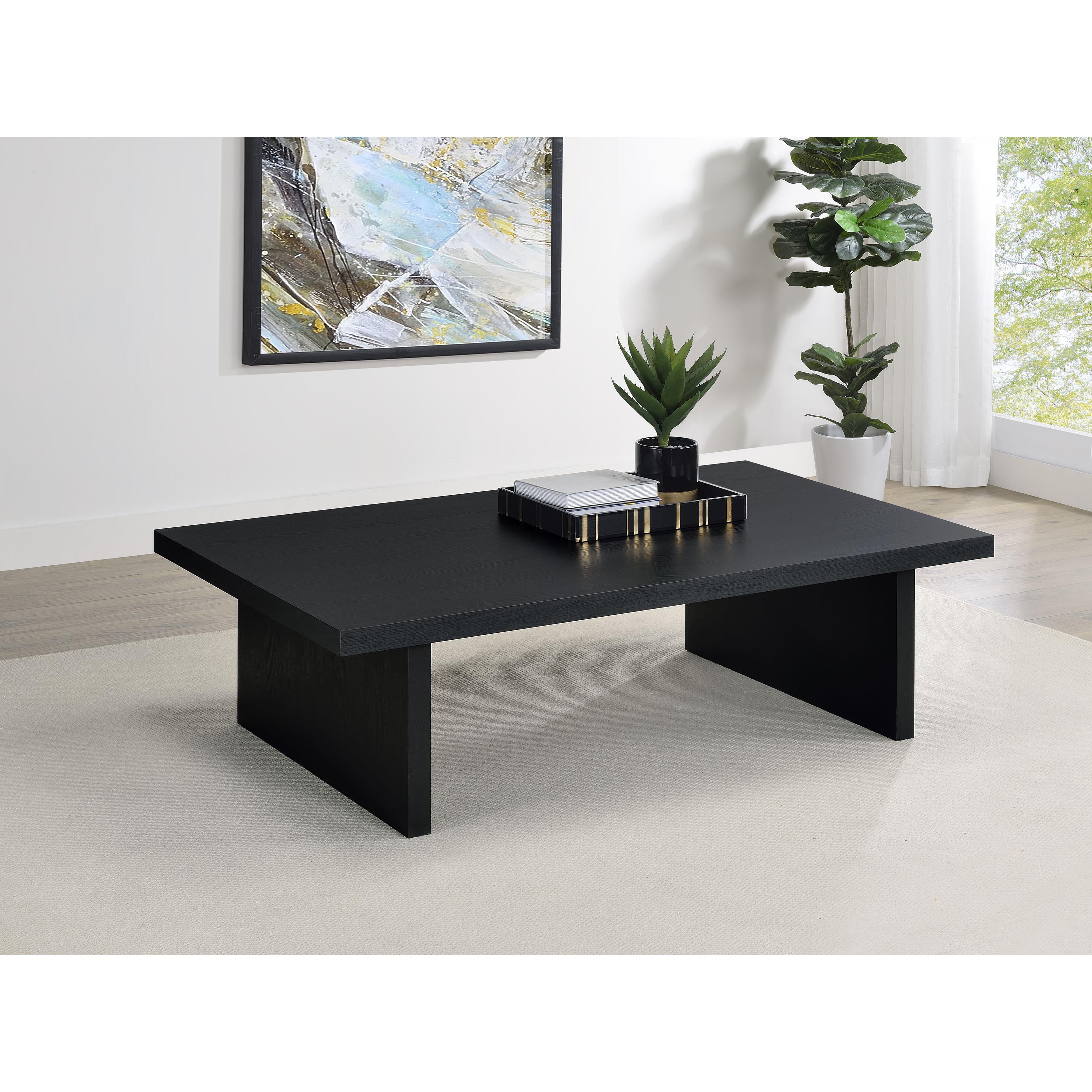  Coaster Furniture Max 706278 Rectangular Engineered Laminate Coffee Table - Black IMAGE 6