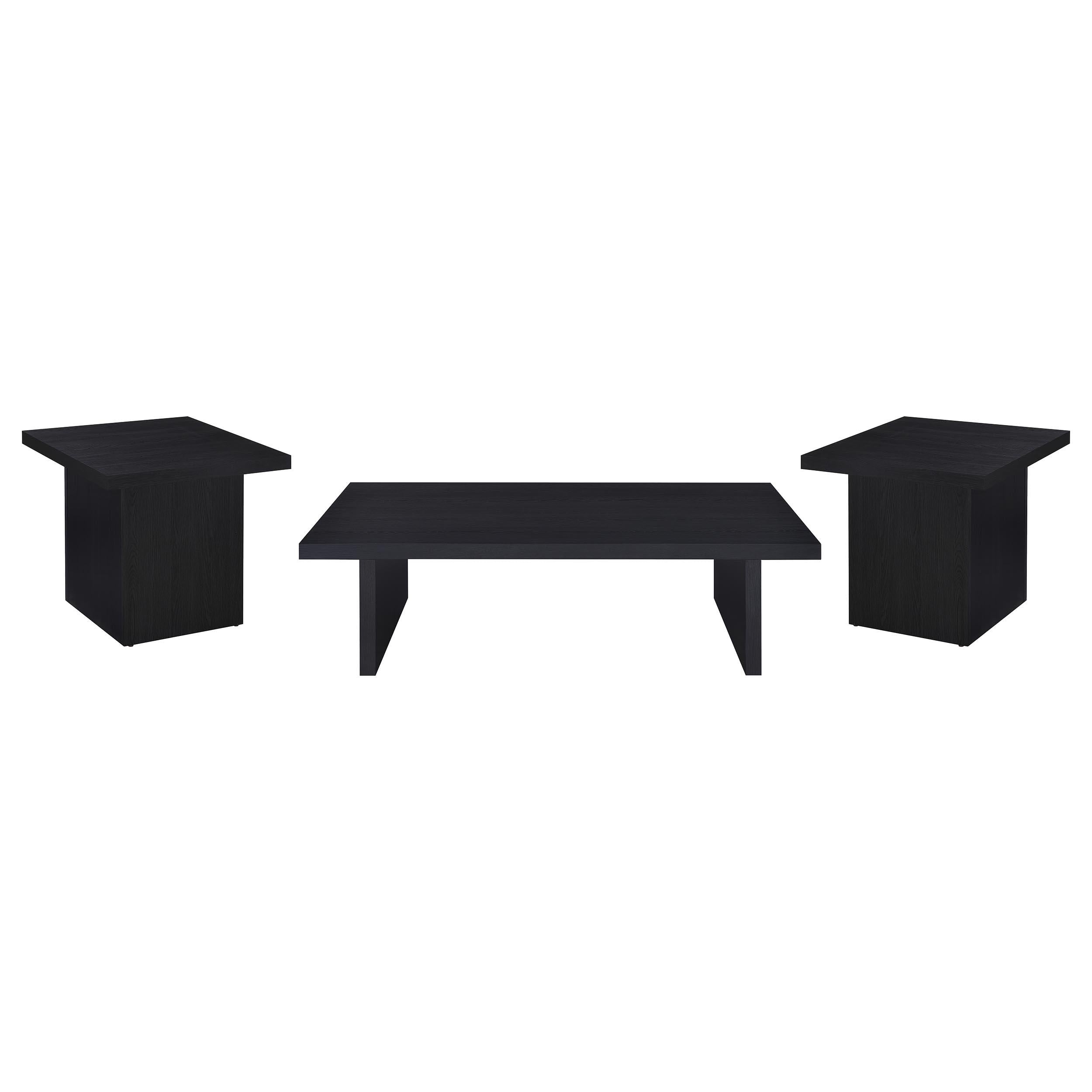  Coaster Furniture Max 706278-S3 3-piece Rectangular Coffee and End Table Set - Black IMAGE 1