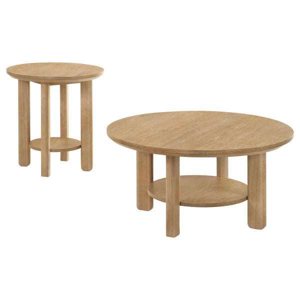 Coaster Furniture Ottowa 706298-S2 2-piece Round Wood Coffee Table Set - Light Oak