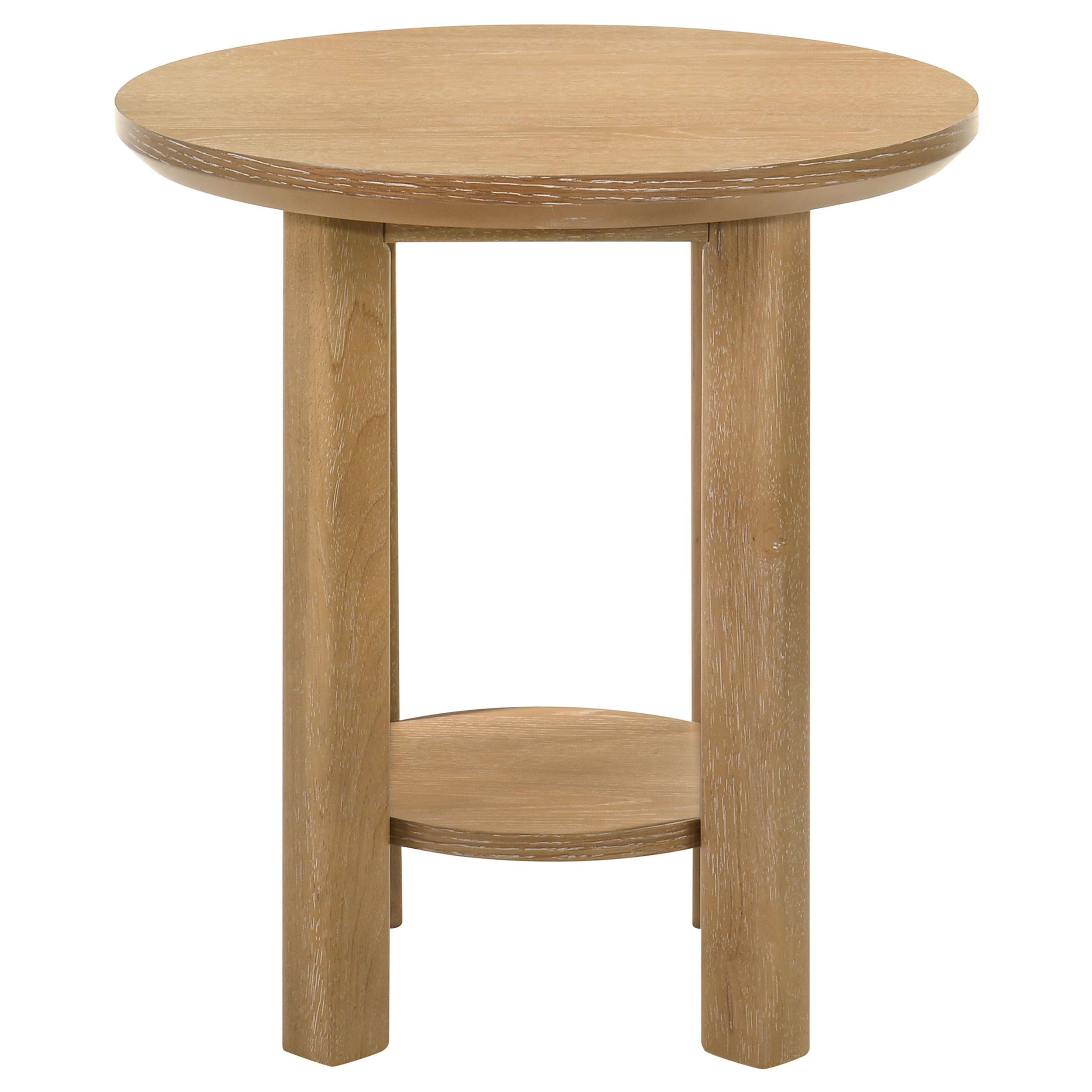  Coaster Furniture Ottowa 706298-S3 3-piece Round Wood Coffee Table Set - Light Oak IMAGE 10