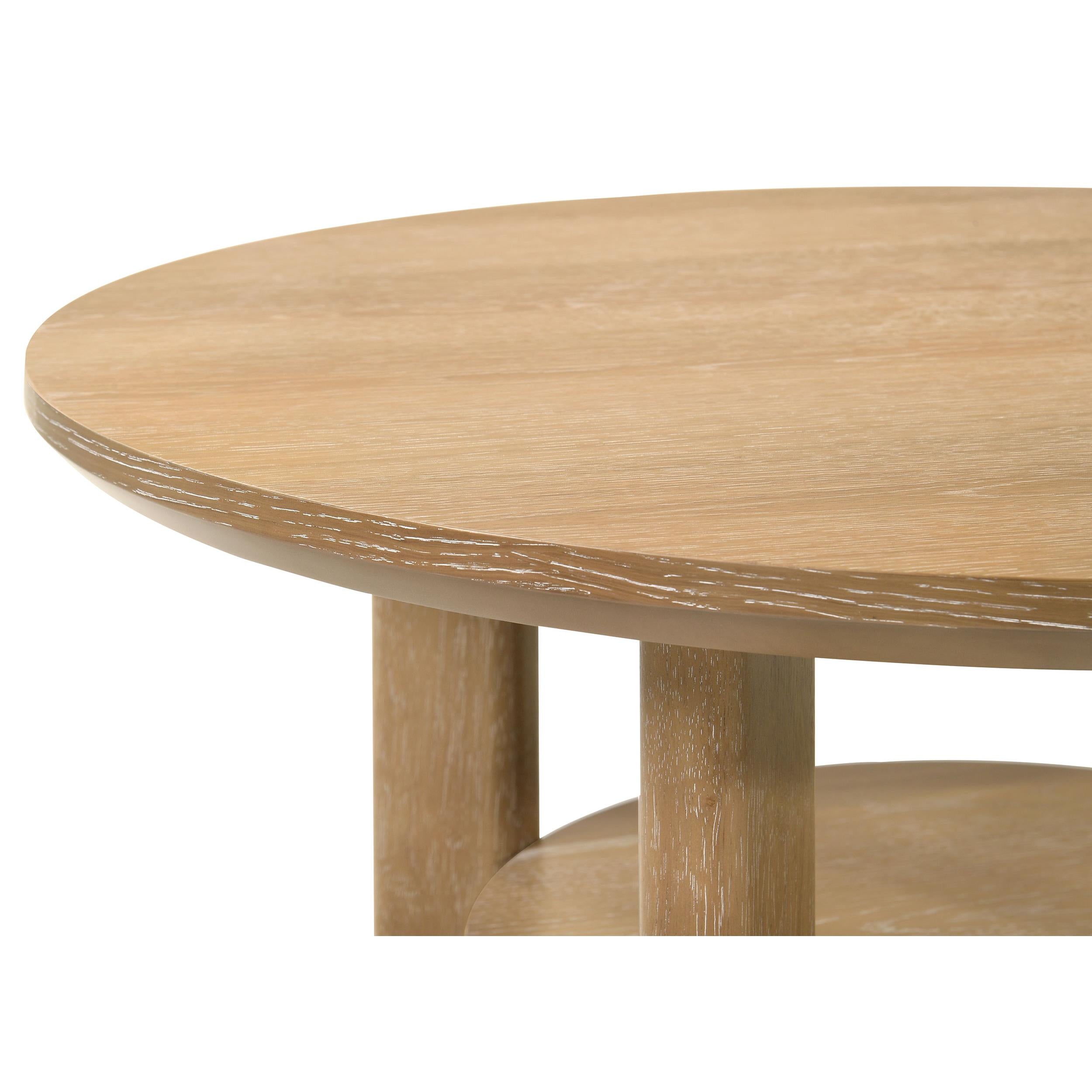  Coaster Furniture Ottowa 706298-S3 3-piece Round Wood Coffee Table Set - Light Oak IMAGE 3
