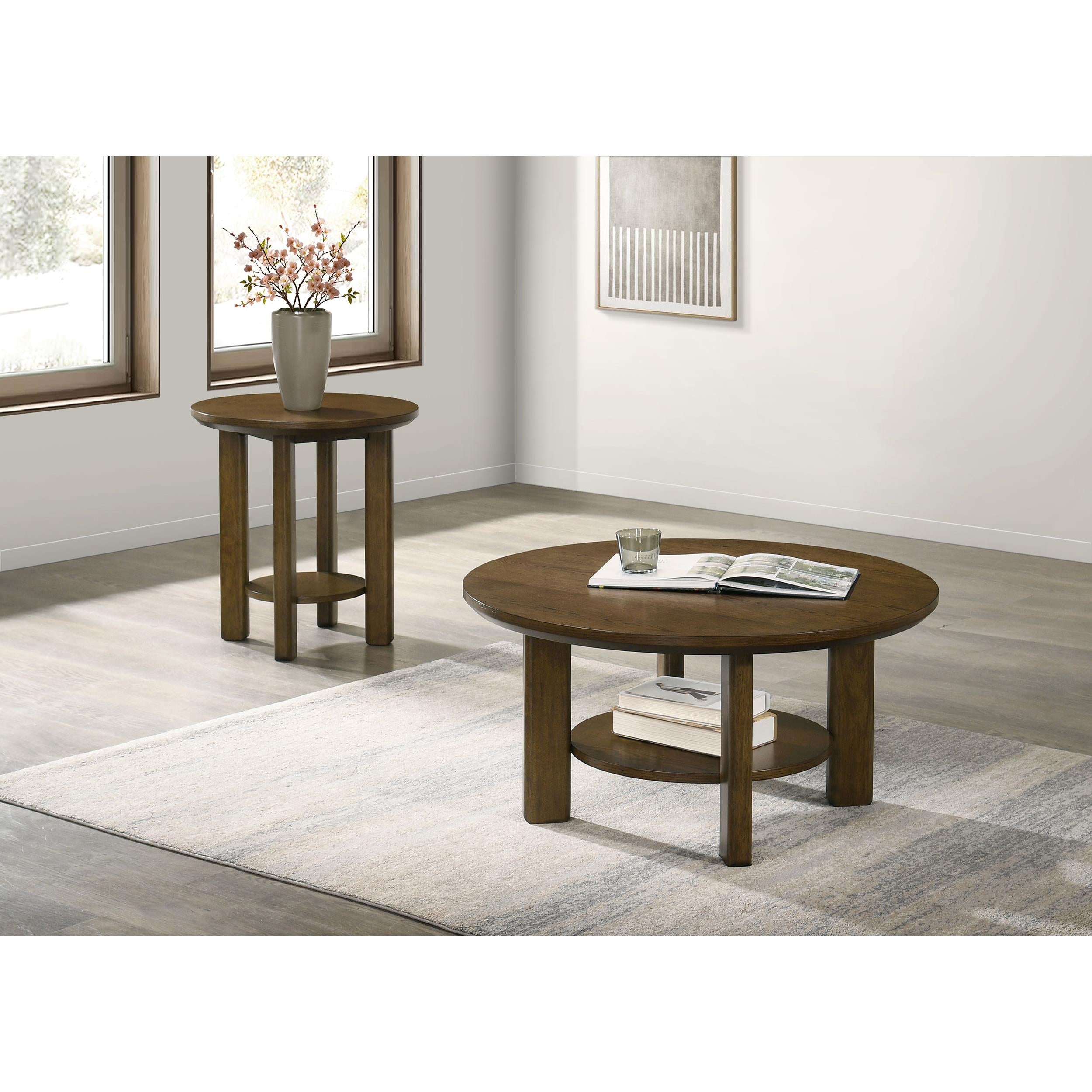  Coaster Furniture Ottowa 706308 35-inch Round Wood Coffee Table - Brown IMAGE 10