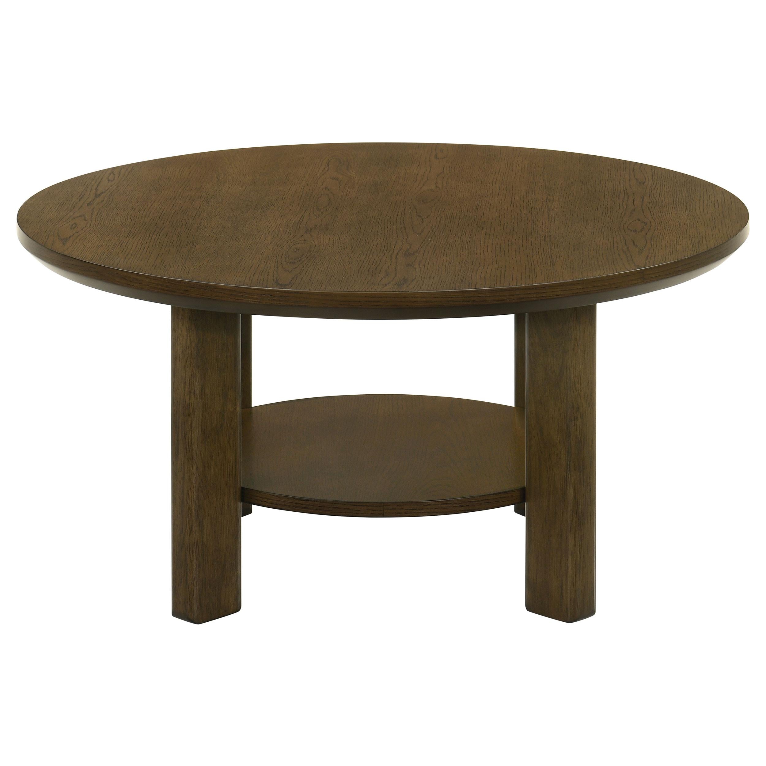  Coaster Furniture Ottowa 706308 35-inch Round Wood Coffee Table - Brown IMAGE 5