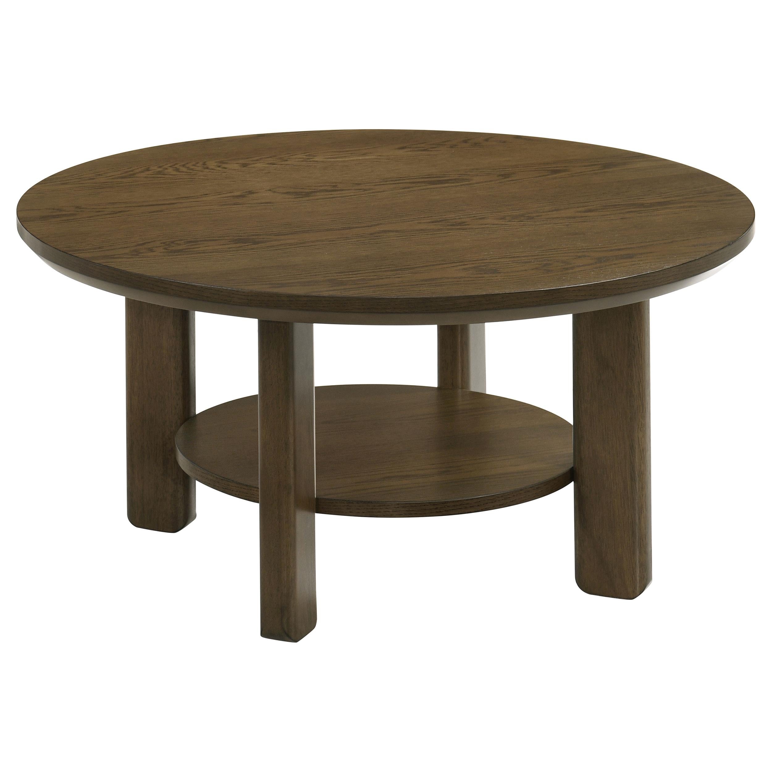  Coaster Furniture Ottowa 706308-S2 2-piece Round Wood Coffee Table Set - Brown IMAGE 5