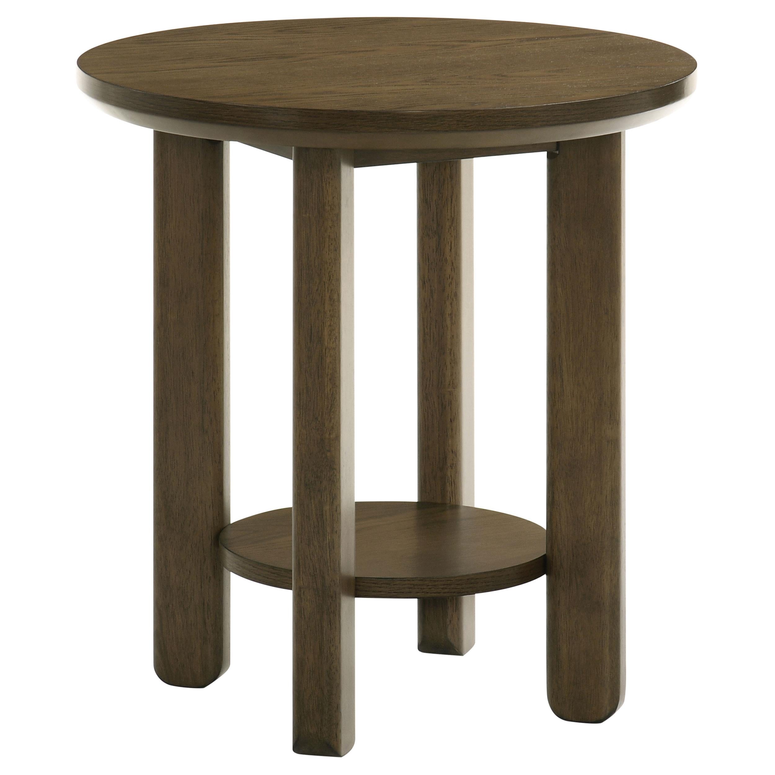  Coaster Furniture Ottowa 706308-S2 2-piece Round Wood Coffee Table Set - Brown IMAGE 7