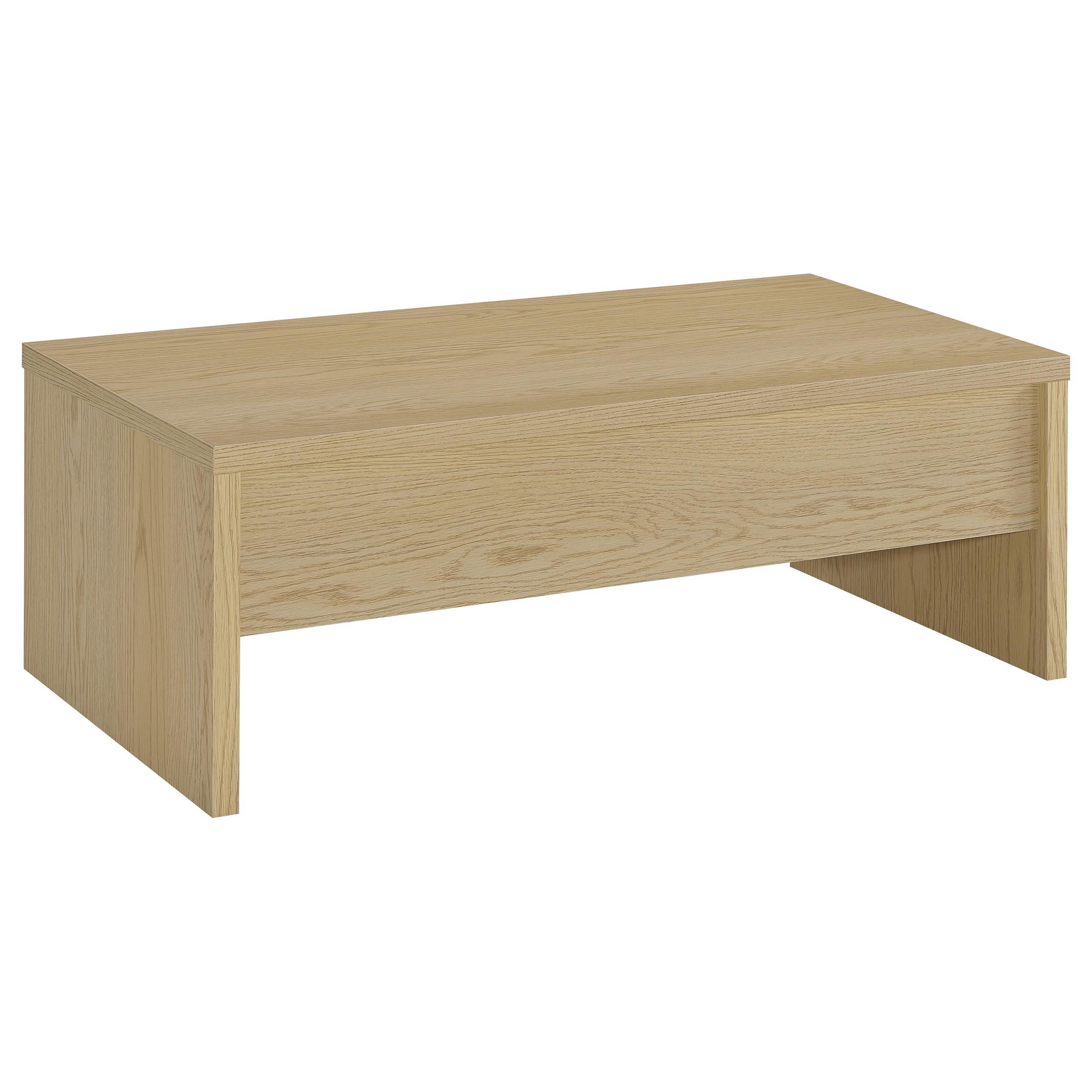  Coaster Furniture Canoga 706348 Engineered Wood Lift Top Coffee Table - Light Oak IMAGE 1