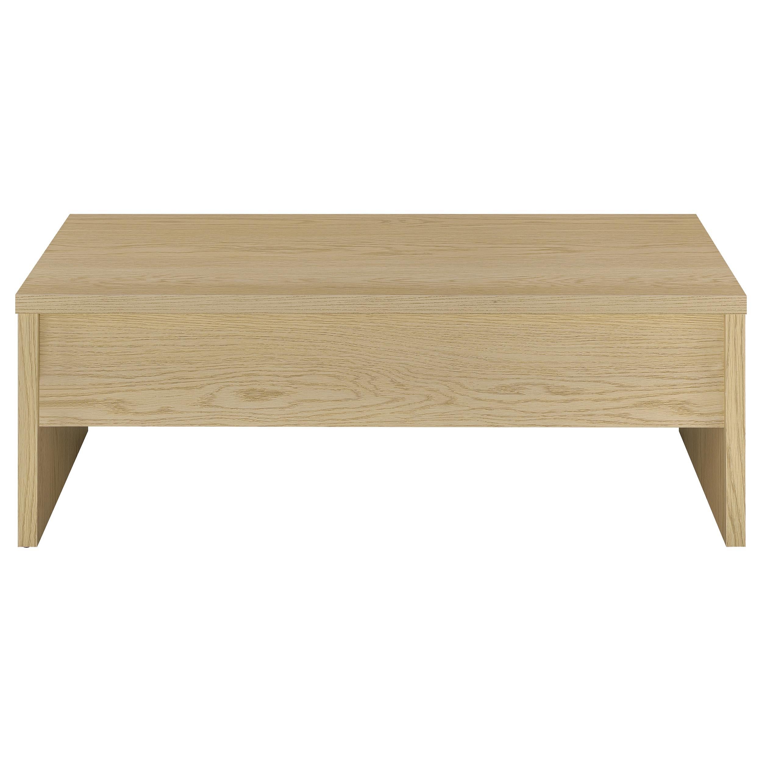  Coaster Furniture Canoga 706348 Engineered Wood Lift Top Coffee Table - Light Oak IMAGE 3