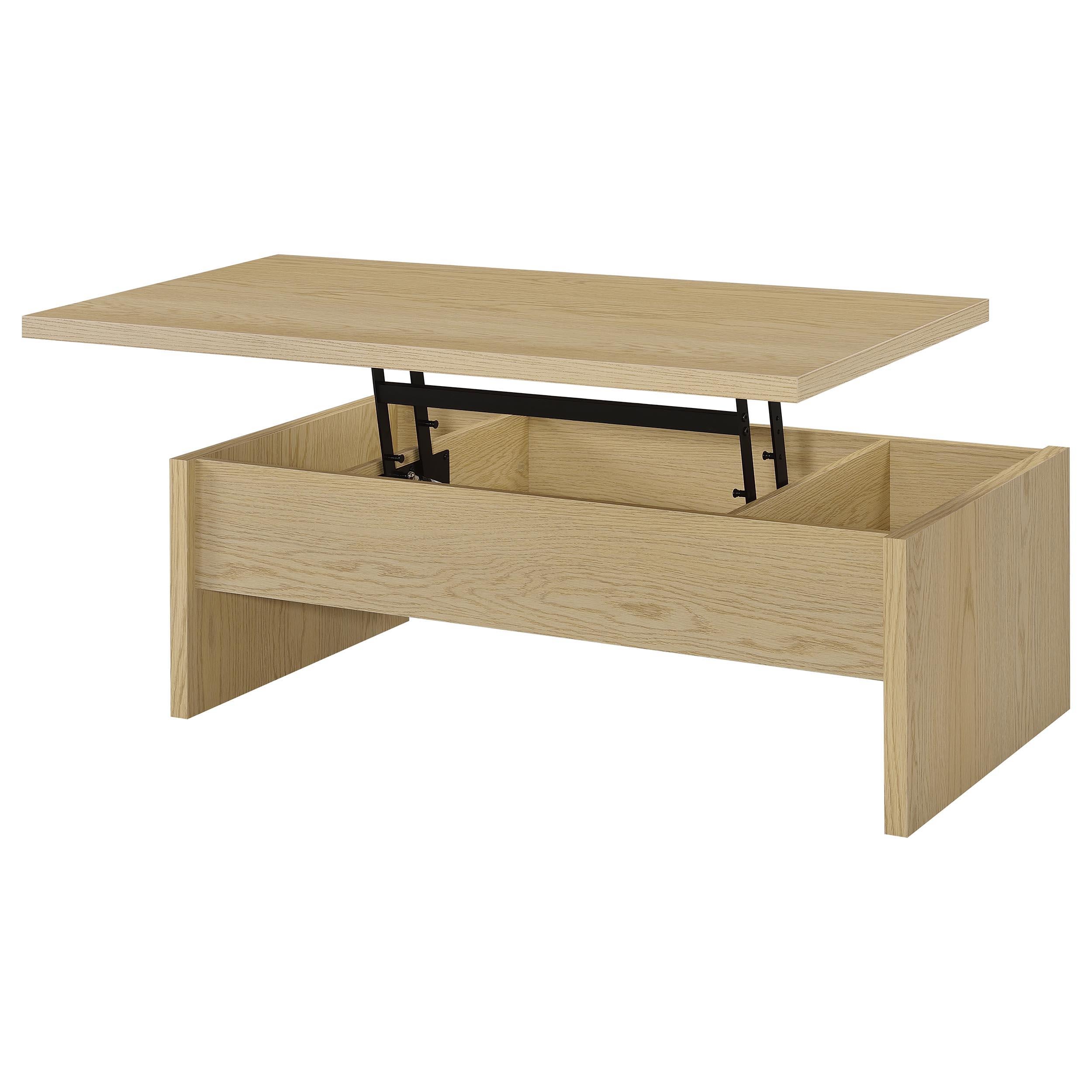  Coaster Furniture Canoga 706348 Engineered Wood Lift Top Coffee Table - Light Oak IMAGE 8