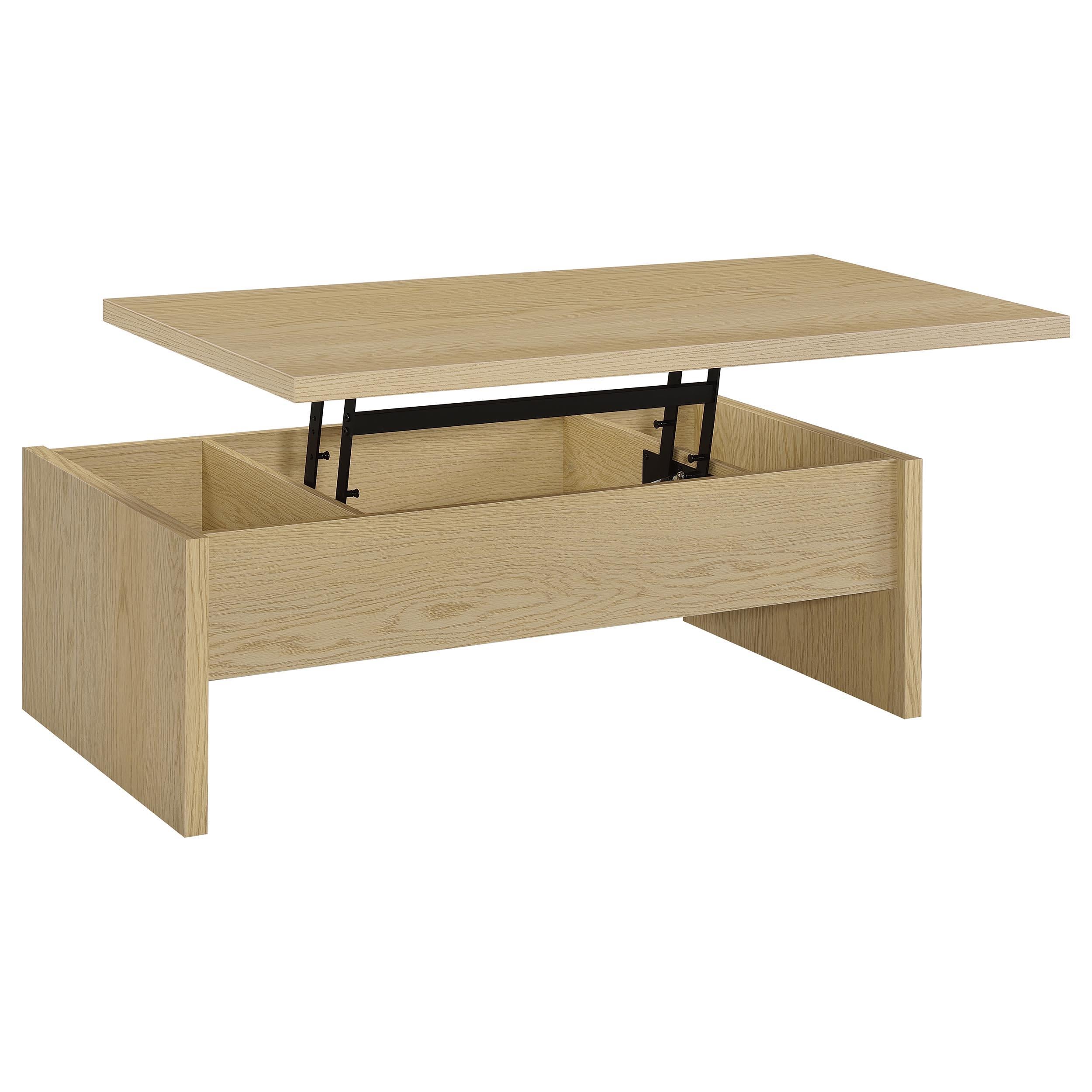  Coaster Furniture Canoga 706348-S2 2-piece Lift Top Cocktail Coffee Table Set - Light Oak IMAGE 10