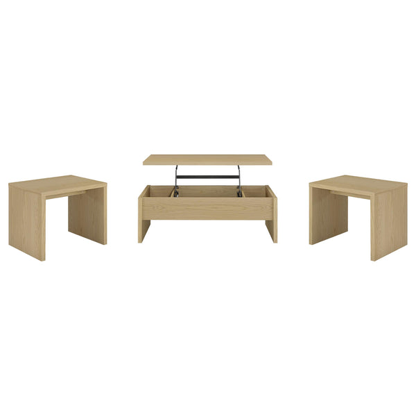 Coaster Furniture Canoga 706348-S3 3-piece Lift Top Cocktail Coffee Table Set - Light Oak