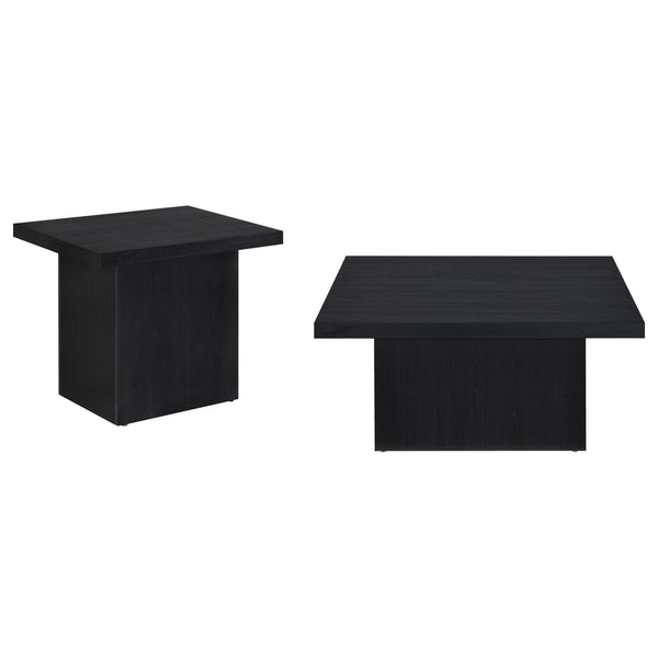 Coaster Furniture Devar 706408-S2 2-piece Square Cocktail Coffee End Table Set - Black