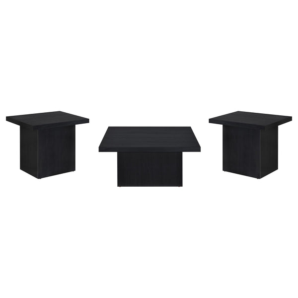 Coaster Furniture Devar 706408-S3 3-piece Square Cocktail Coffee End Table Set - Black
