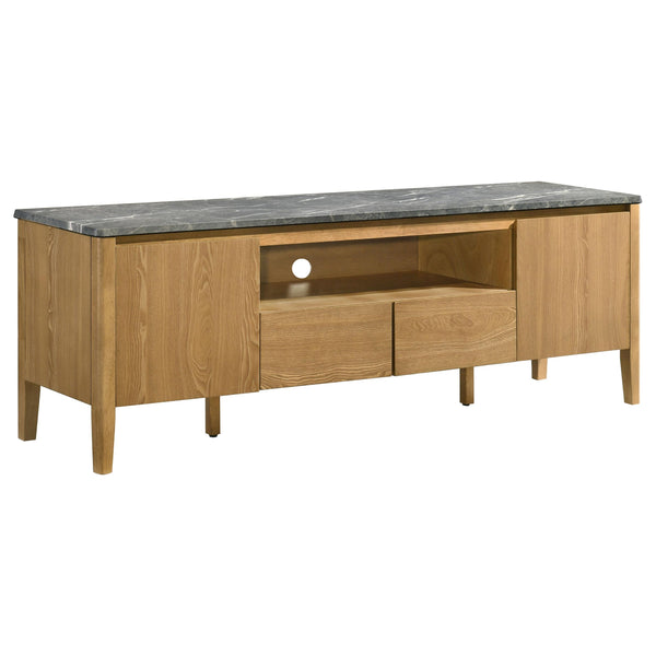 Coaster Furniture Bradley 706442 63-inch 2-Door SmartTop TV Stand - Grey/Natural