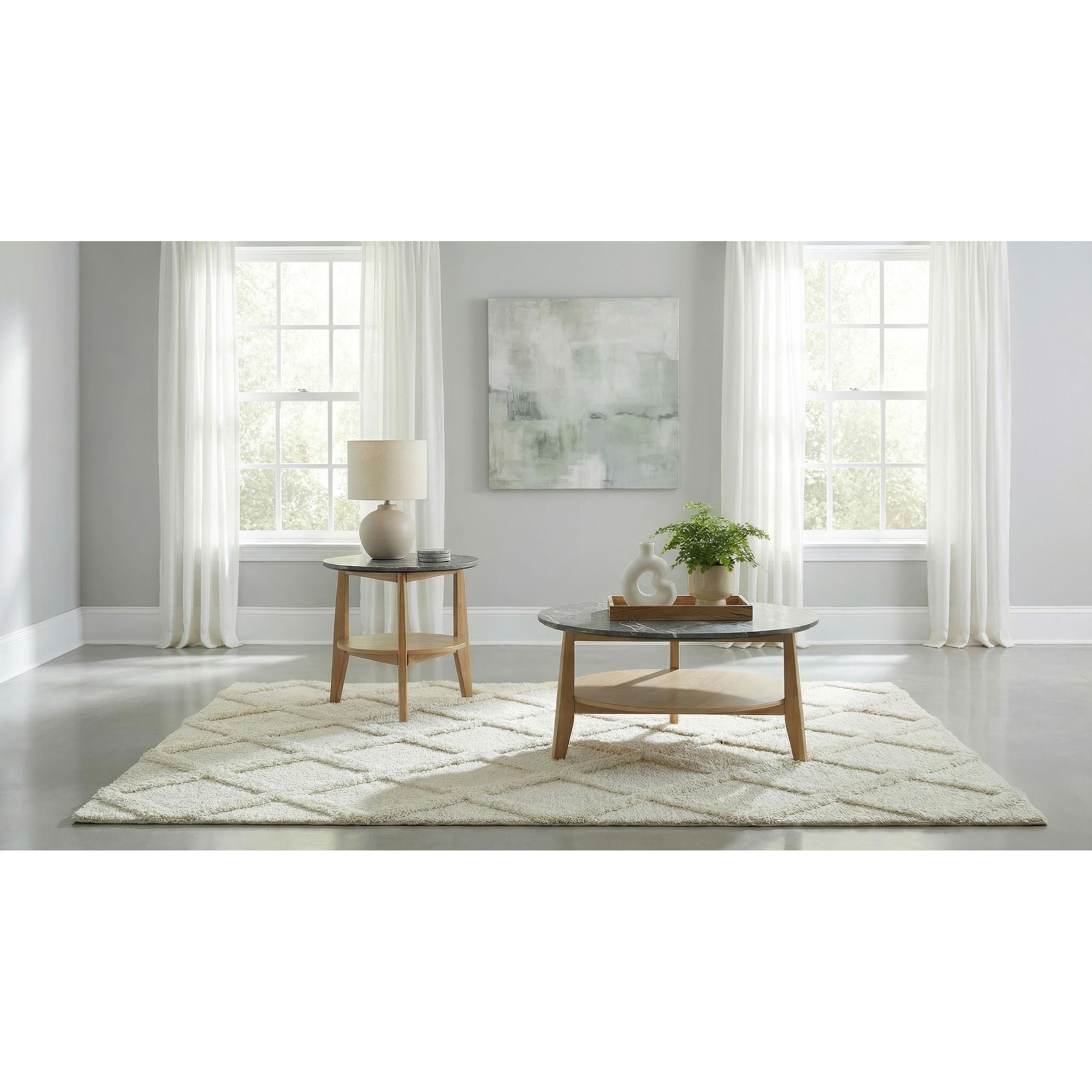  Coaster Furniture Bradley 706448 Round SmartTop Coffee Table - Grey/Natural IMAGE 10