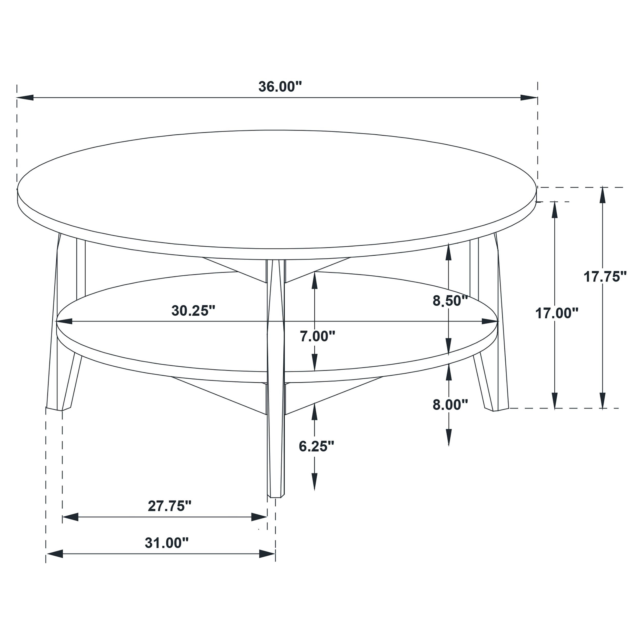  Coaster Furniture Bradley 706448 Round SmartTop Coffee Table - Grey/Natural IMAGE 9