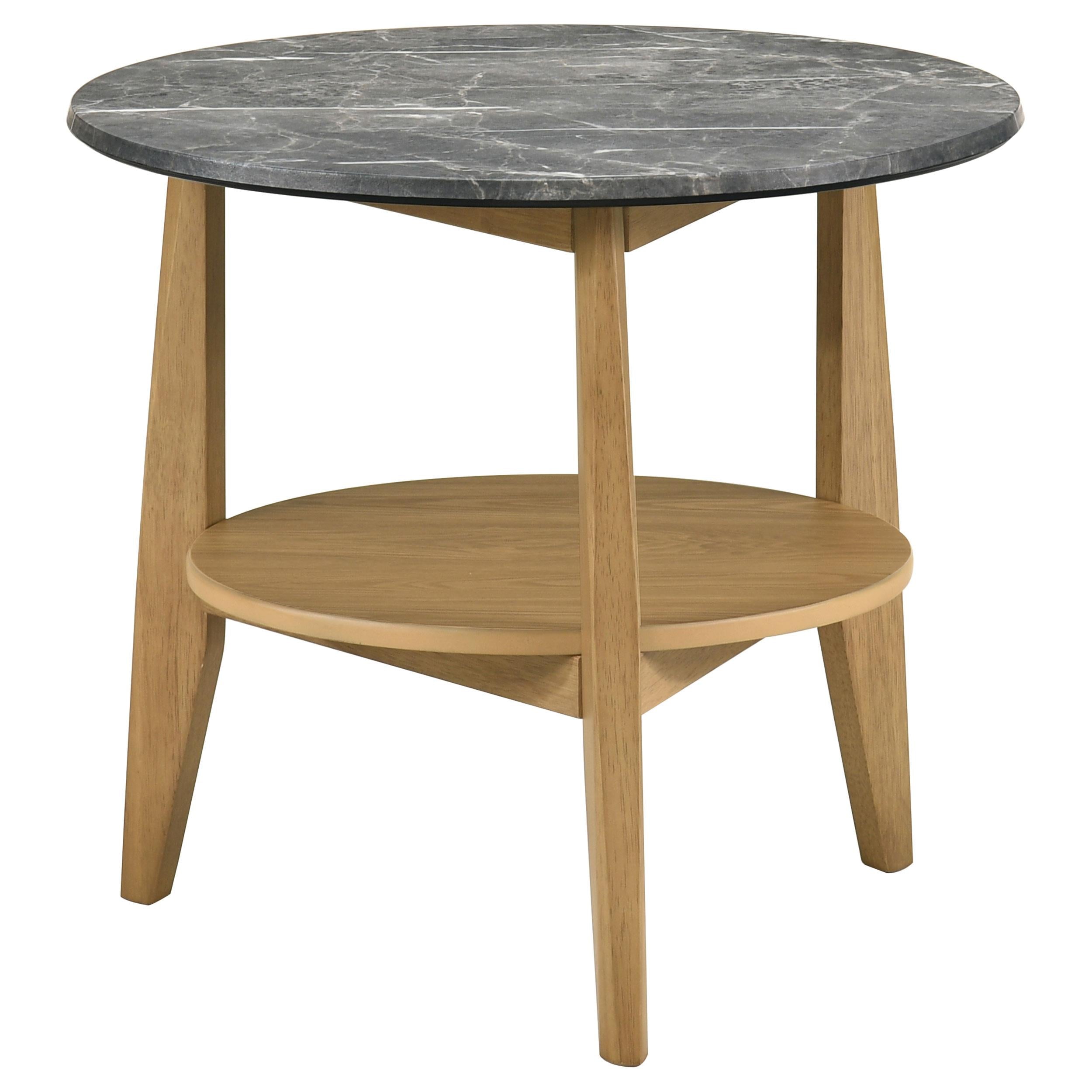  Coaster Furniture Bradley 706448-S2 2-Piece Round SmartTop Coffee Table Set - Grey/Natural IMAGE 4