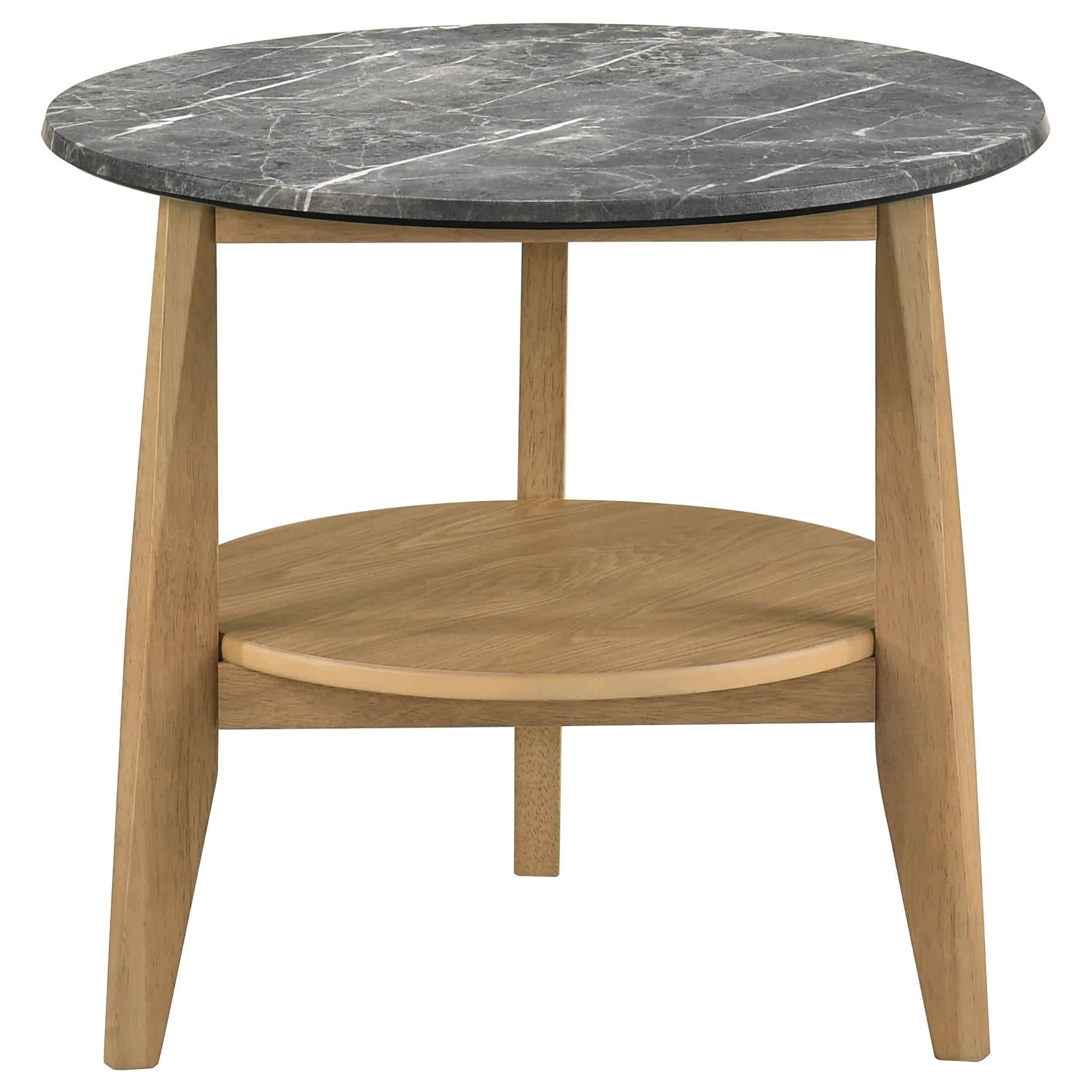  Coaster Furniture Bradley 706448-S2 2-Piece Round SmartTop Coffee Table Set - Grey/Natural IMAGE 8