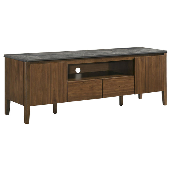 Coaster Furniture Bradley 706452 63-inch 2-Door SmartTop TV Stand Smokey and Brown - Smokey Grey/Brown