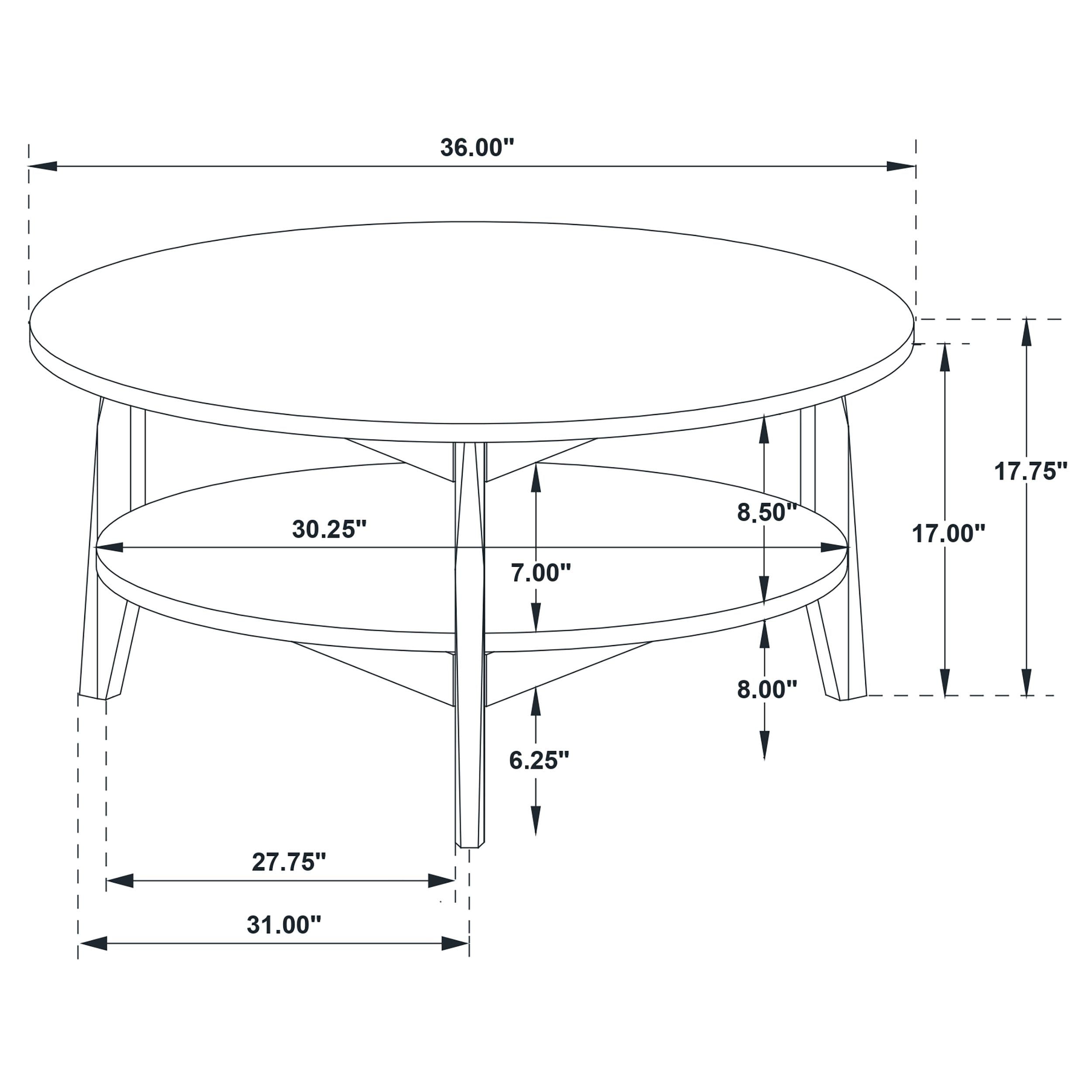  Coaster Furniture Bradley 706458 Round SmartTop Coffee Table - Smokey Grey/Brown IMAGE 9
