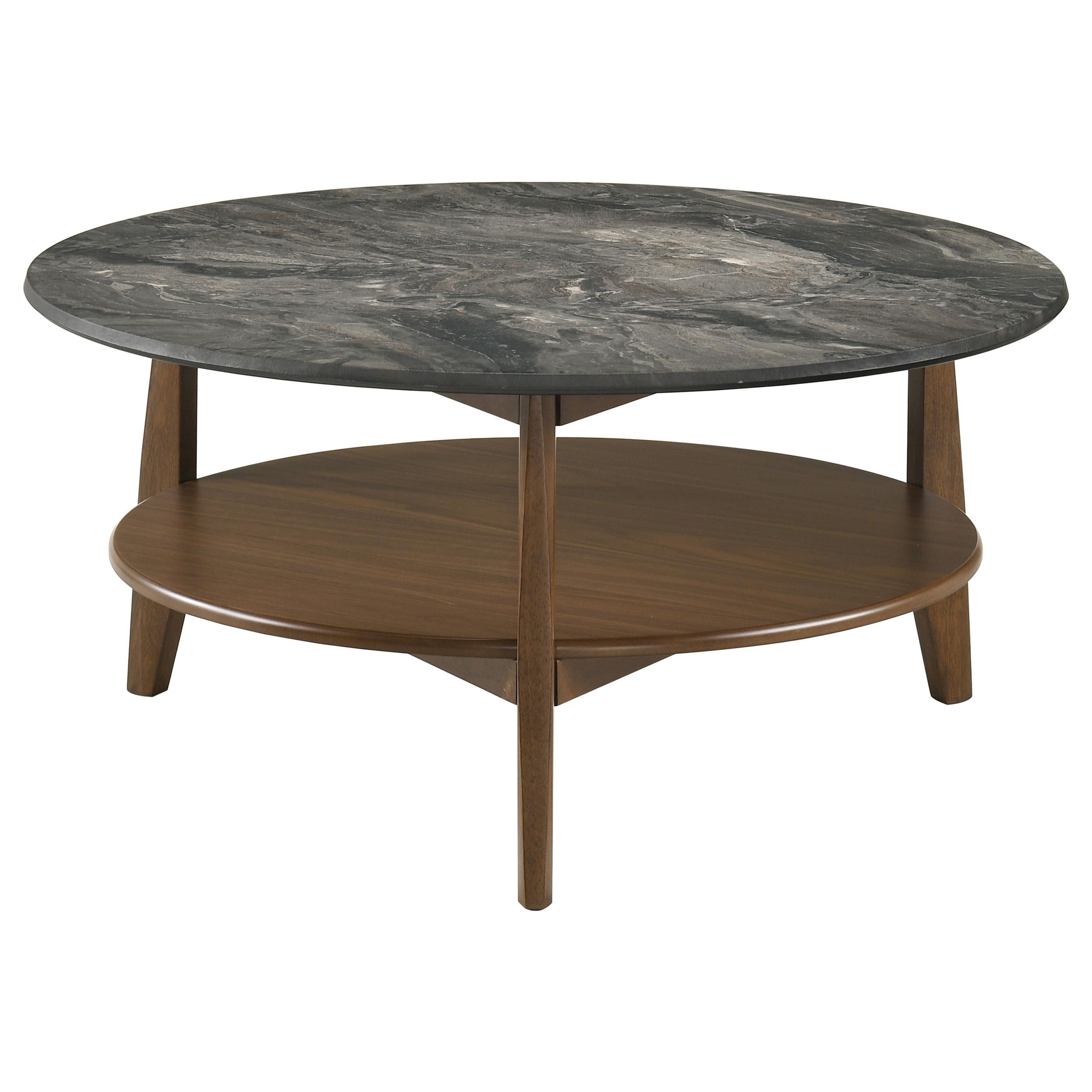  Coaster Furniture Bradley 706458-S2 2-Piece Round SmartTop Coffee Table Set Smokey and Brown - Smokey Grey/Brown IMAGE 5