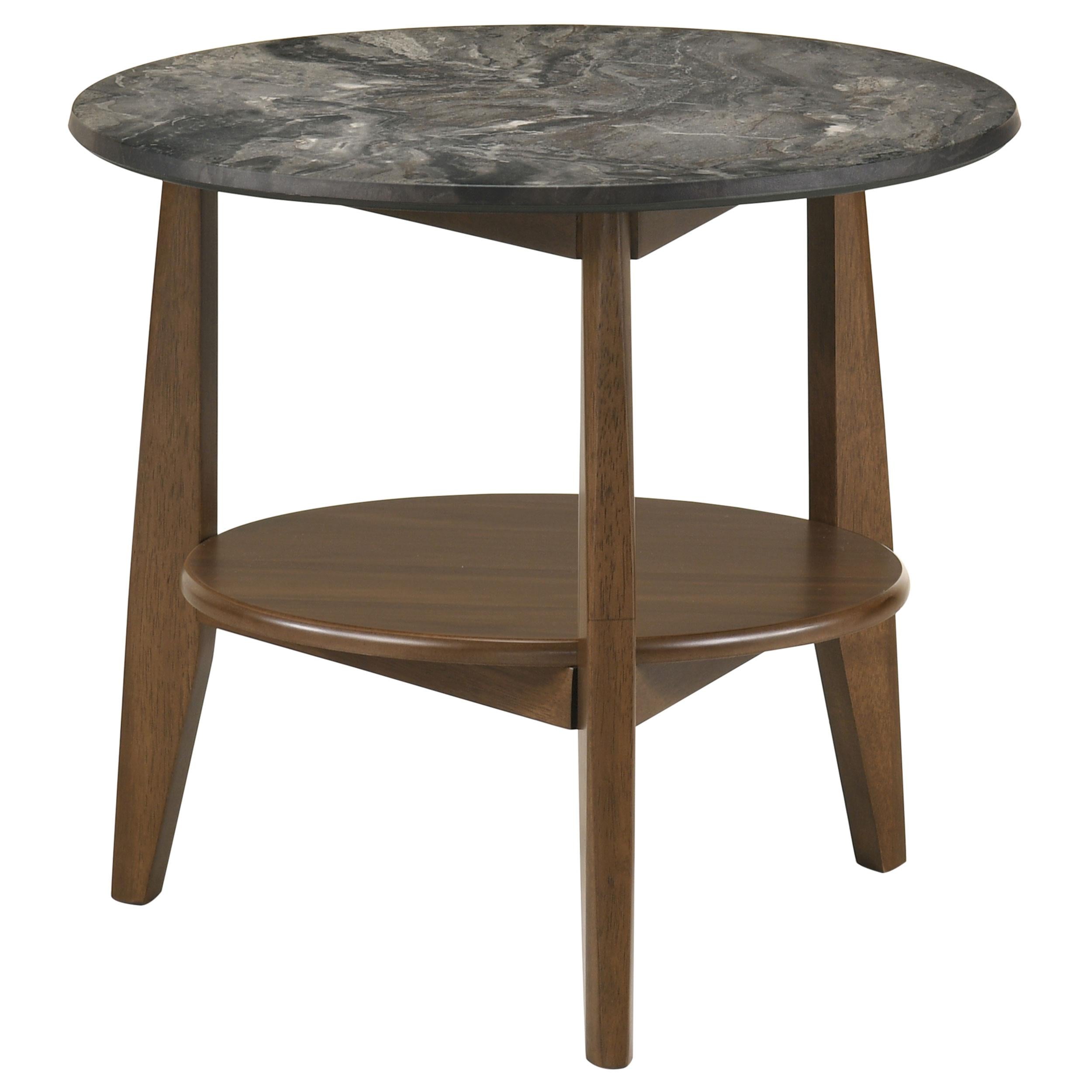  Coaster Furniture Bradley 706458-S3 3-Piece Round SmartTop Coffee Table Set Smokey and Brown - Smokey Grey/Brown IMAGE 5