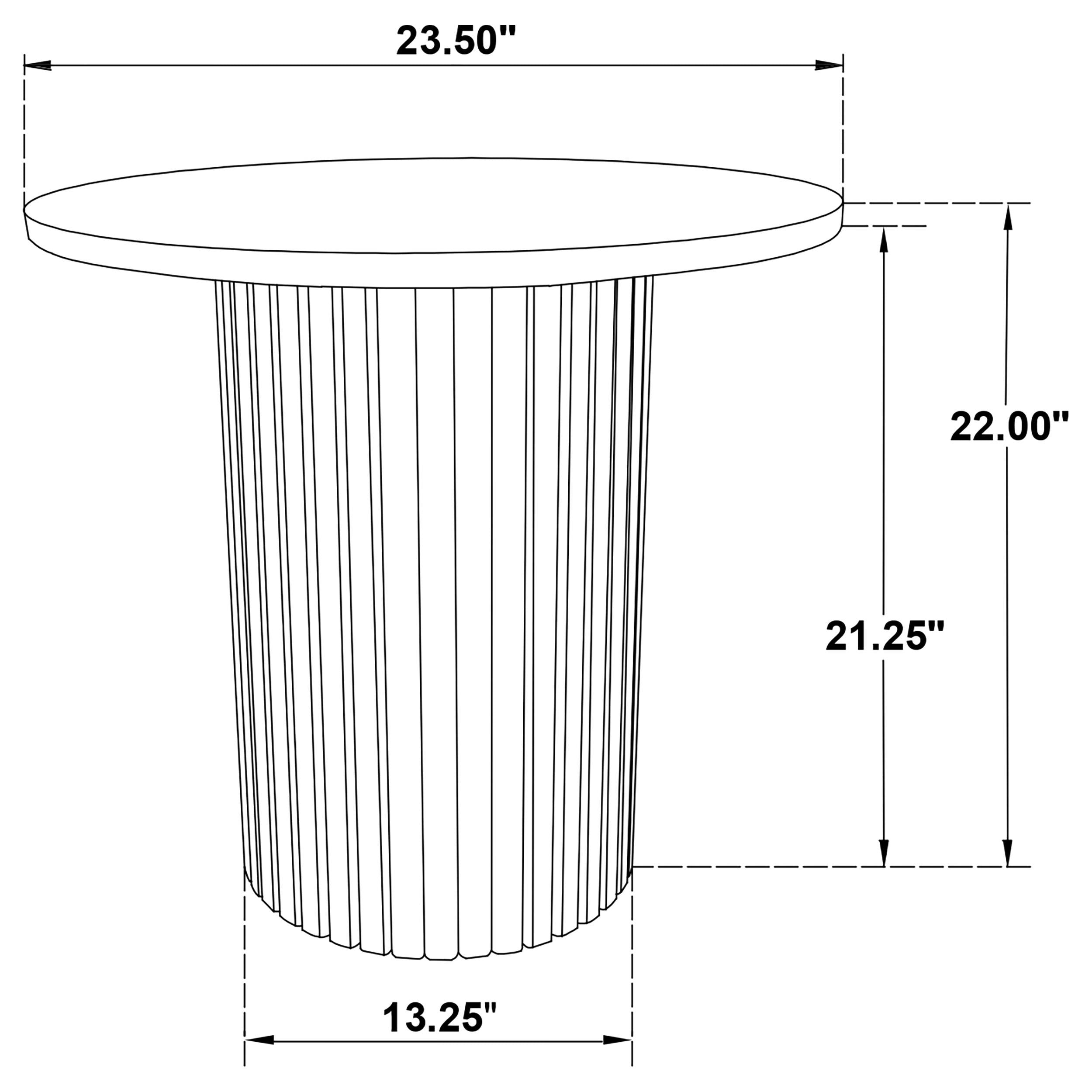  Coaster Furniture Hamlyn 706508-S3 3-piece Round Fluted Coffee and End Table Set - Black IMAGE 10