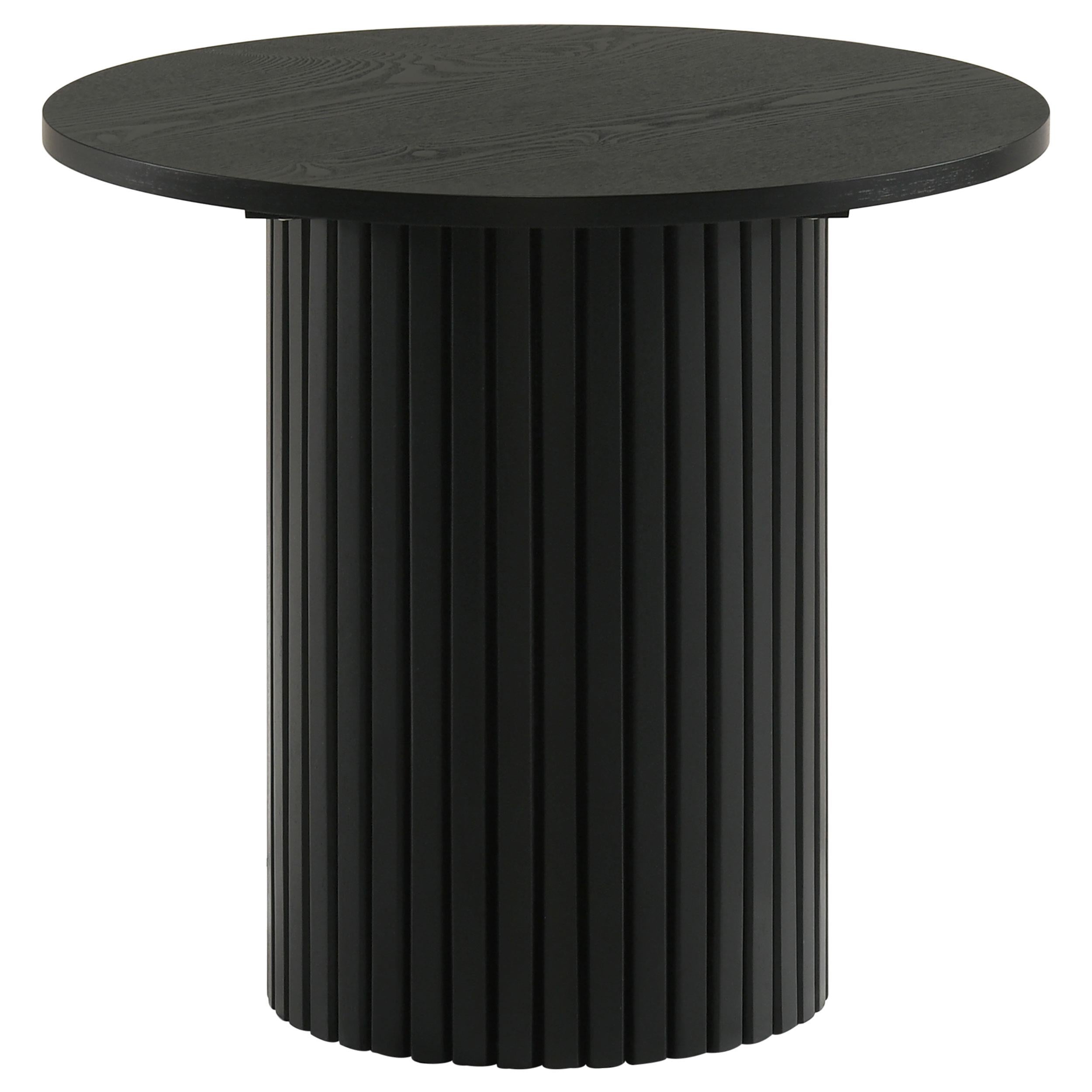  Coaster Furniture Hamlyn 706508-S3 3-piece Round Fluted Coffee and End Table Set - Black IMAGE 6