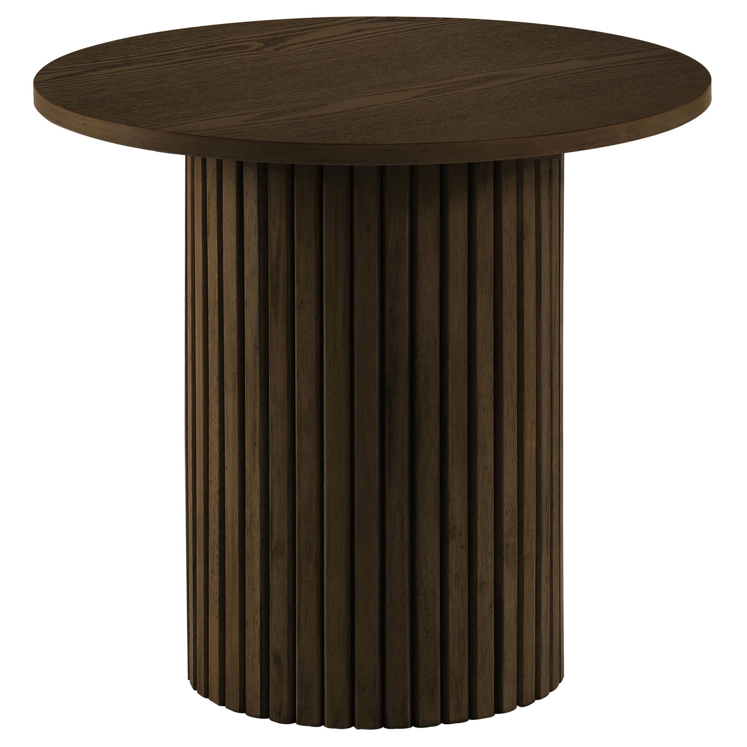  Coaster Furniture Hamlyn 706518-S3 3-piece Round Fluted Coffee and End Table Set - Walnut IMAGE 9
