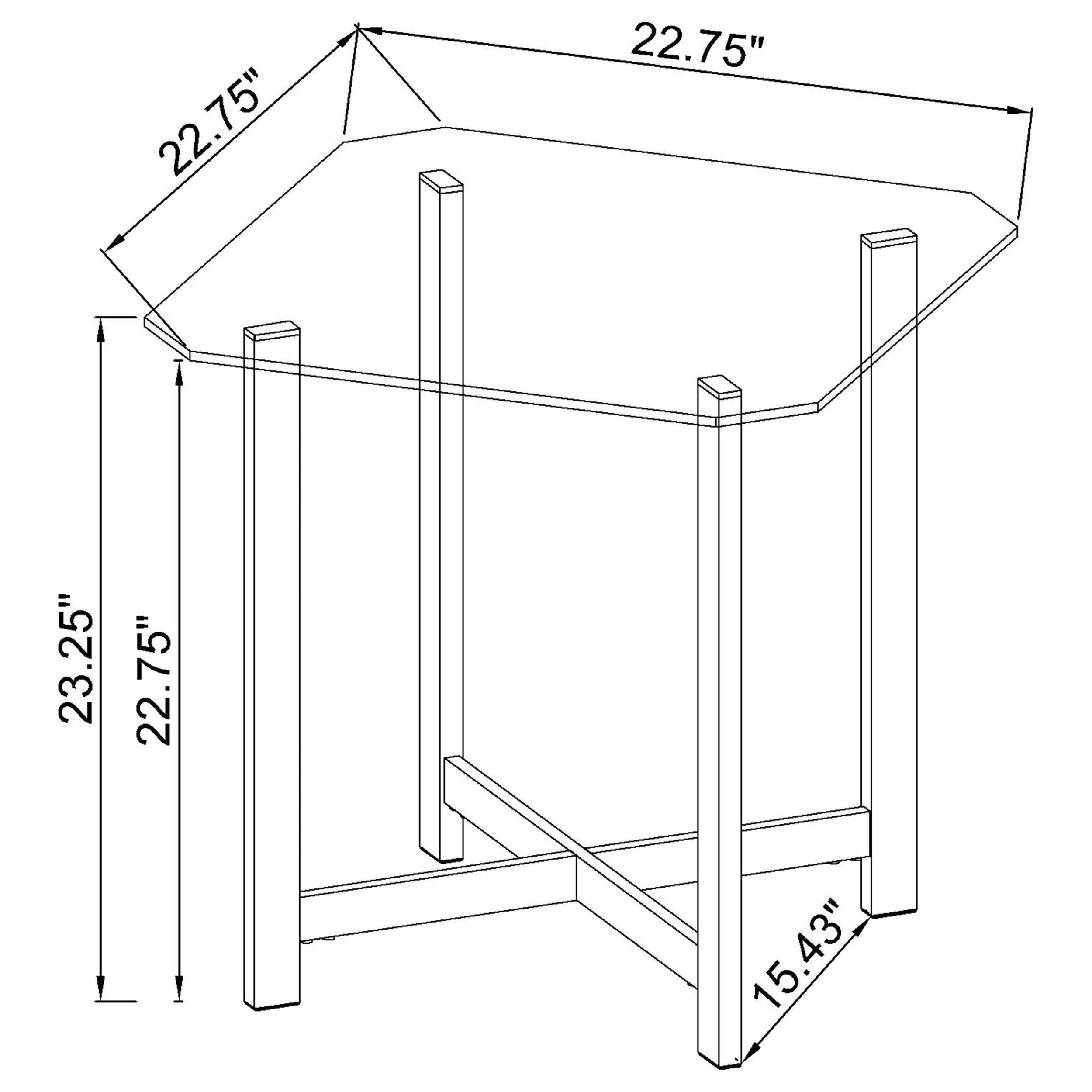  Coaster Furniture Cronin 706567 Square Tempered Glass Top End Table - Chrome IMAGE 6