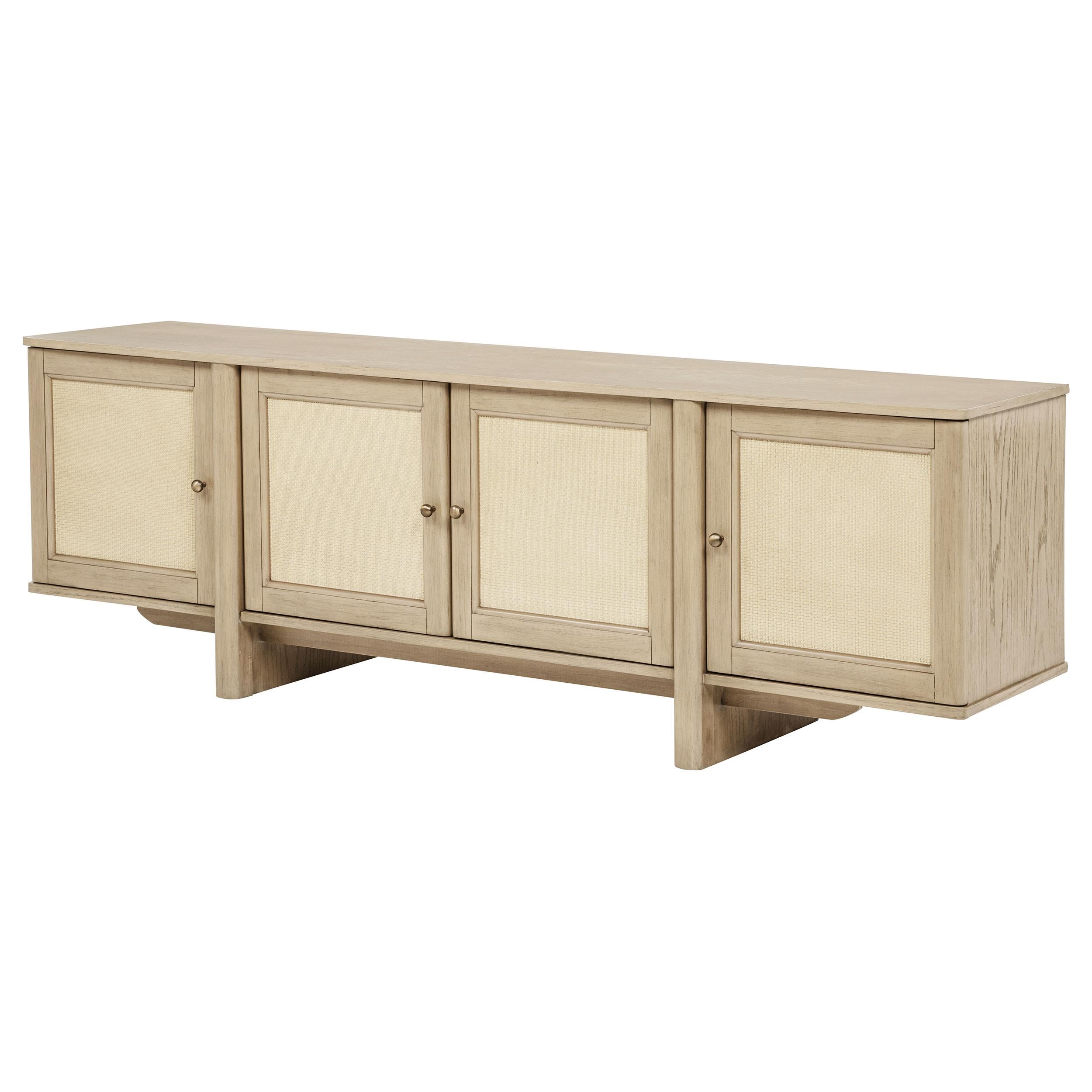  Coaster Furniture Kailani 706583 79-inch 4-door Cane TV Stand Media Console - Beige Oak IMAGE 5