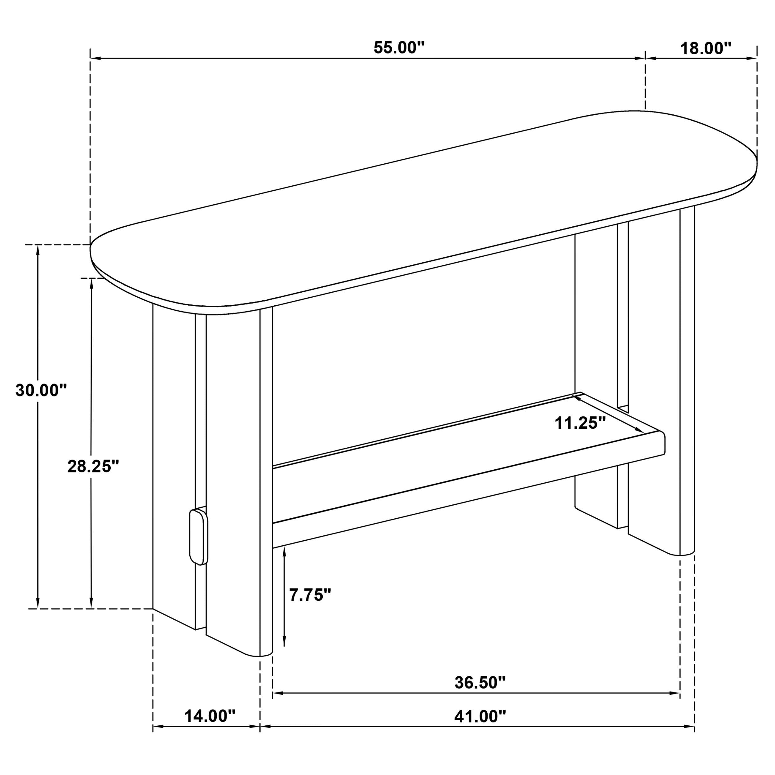  Coaster Furniture Kailani 706589 Coastal Sofa Console Table with Shelf - Beige Oak IMAGE 8