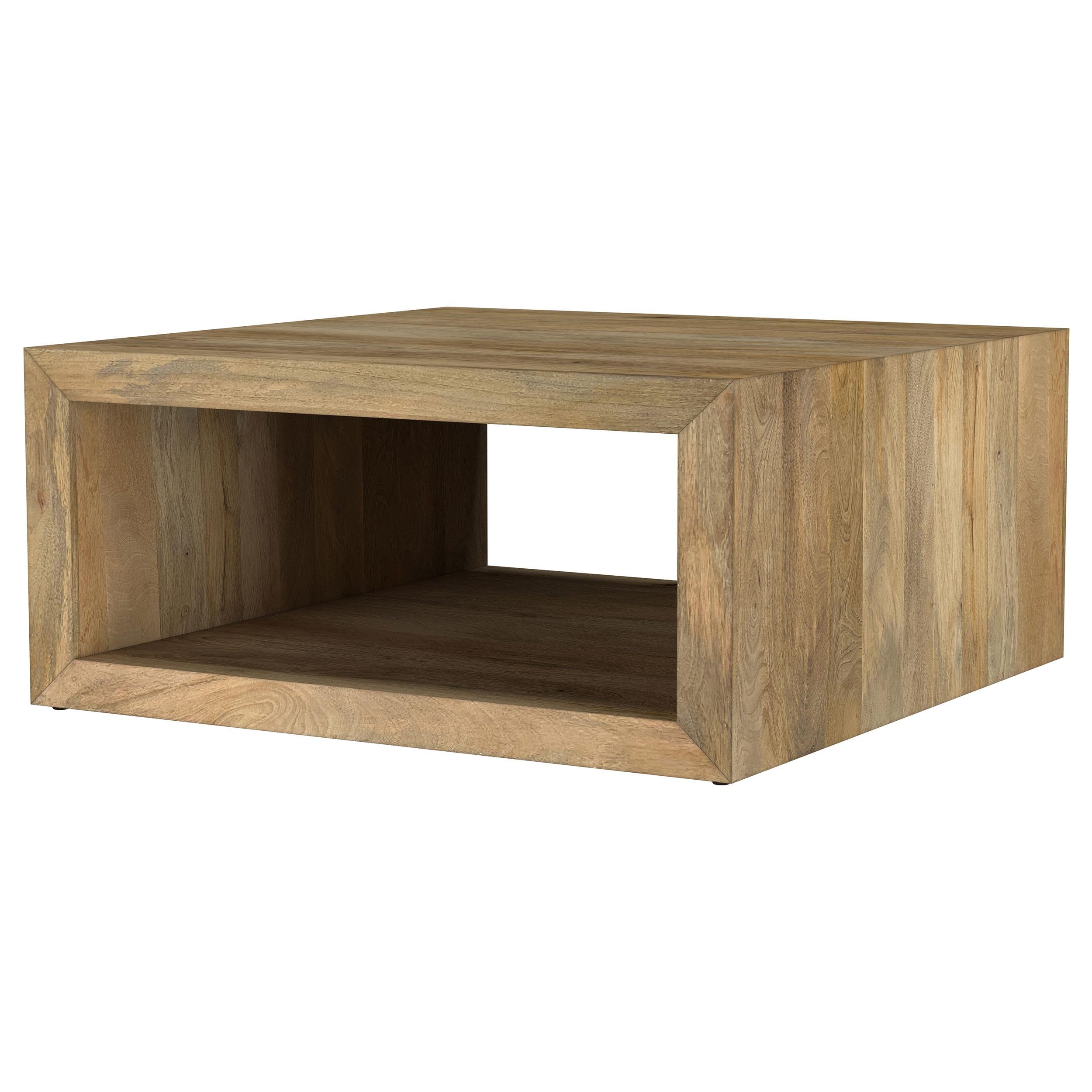  Coaster Furniture Benton 706838 Square Solid Mango Wood Coffee Table - Natural IMAGE 1