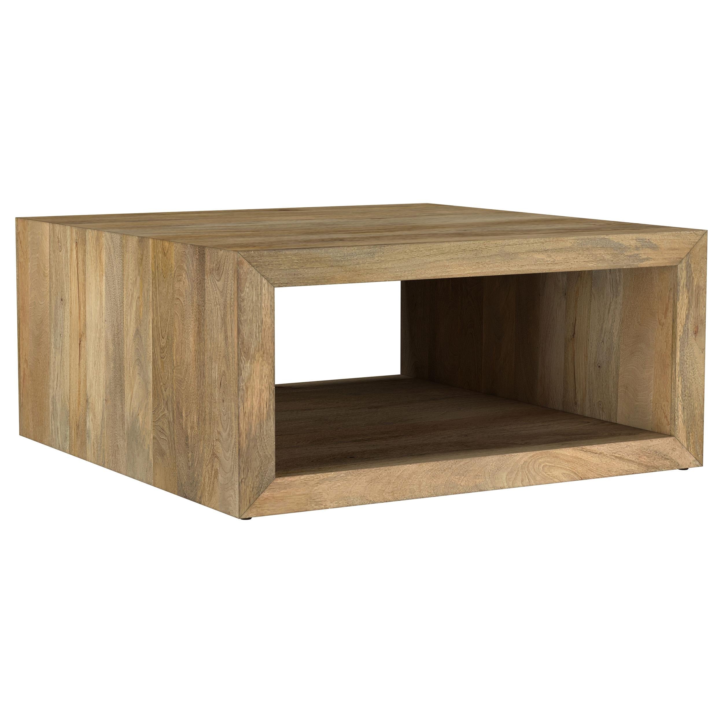  Coaster Furniture Benton 706838 Square Solid Mango Wood Coffee Table - Natural IMAGE 2