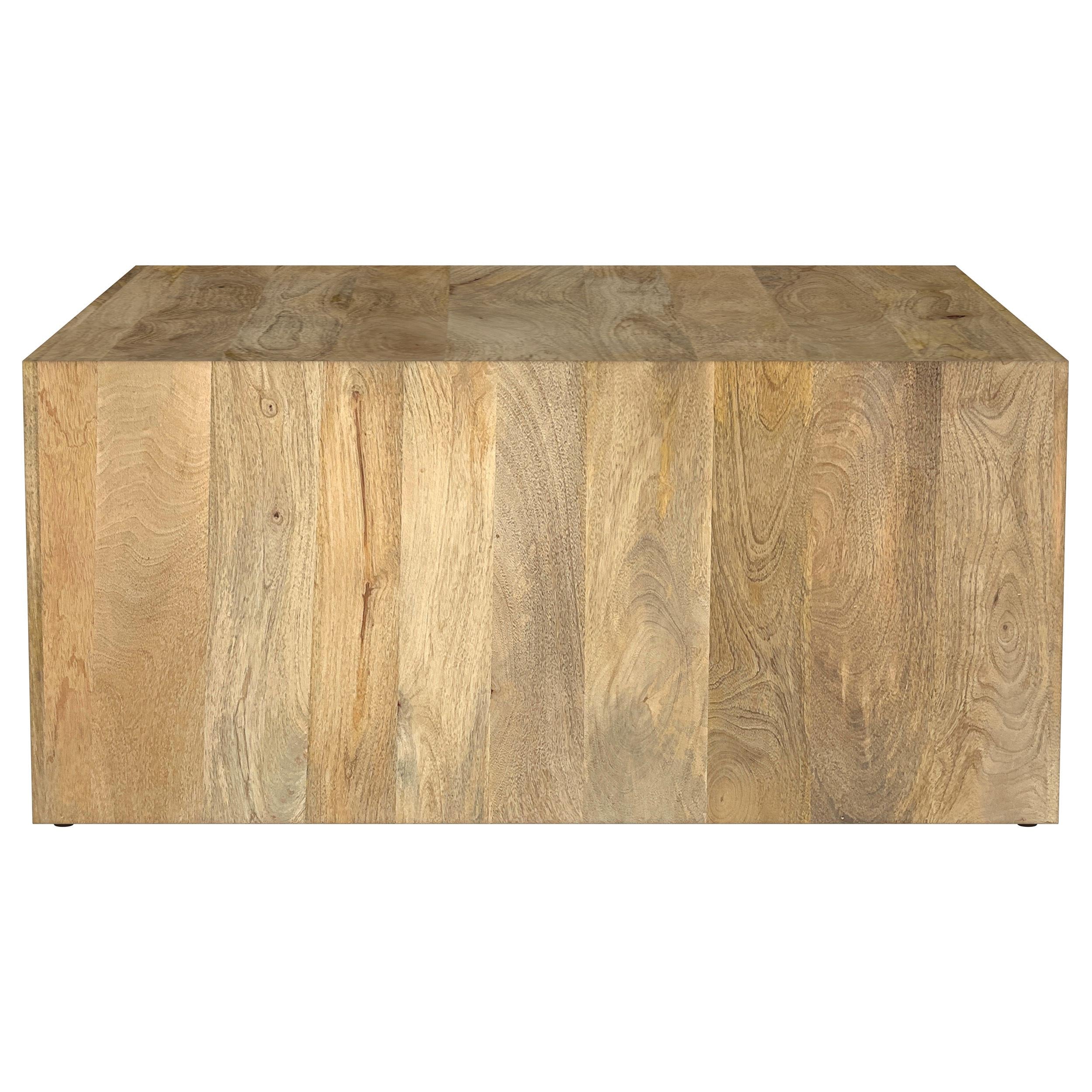  Coaster Furniture Benton 706838 Square Solid Mango Wood Coffee Table - Natural IMAGE 4