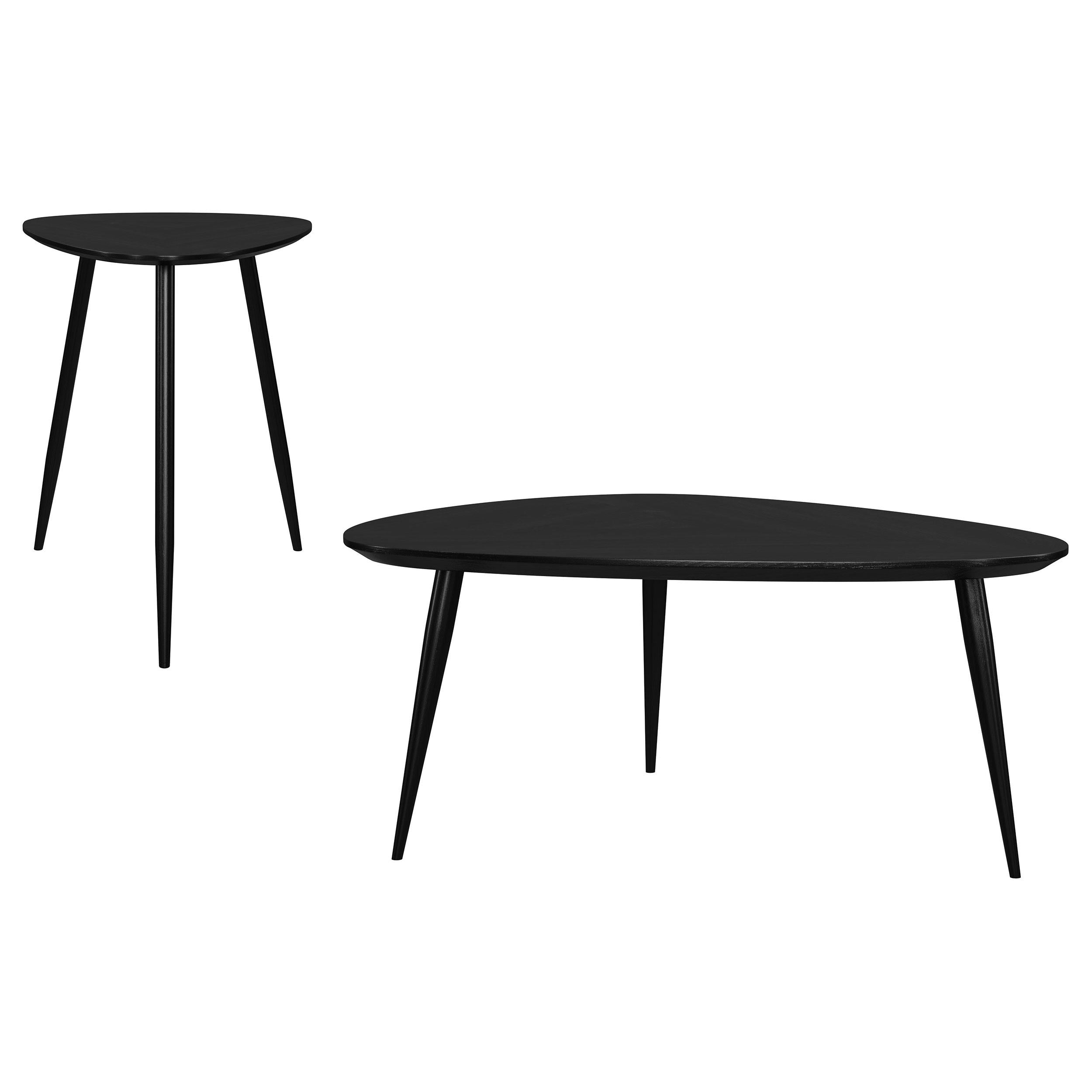  Coaster Furniture Odessa 707918-S2 2-piece Triangular Coffee and End Table Set - Black IMAGE 1