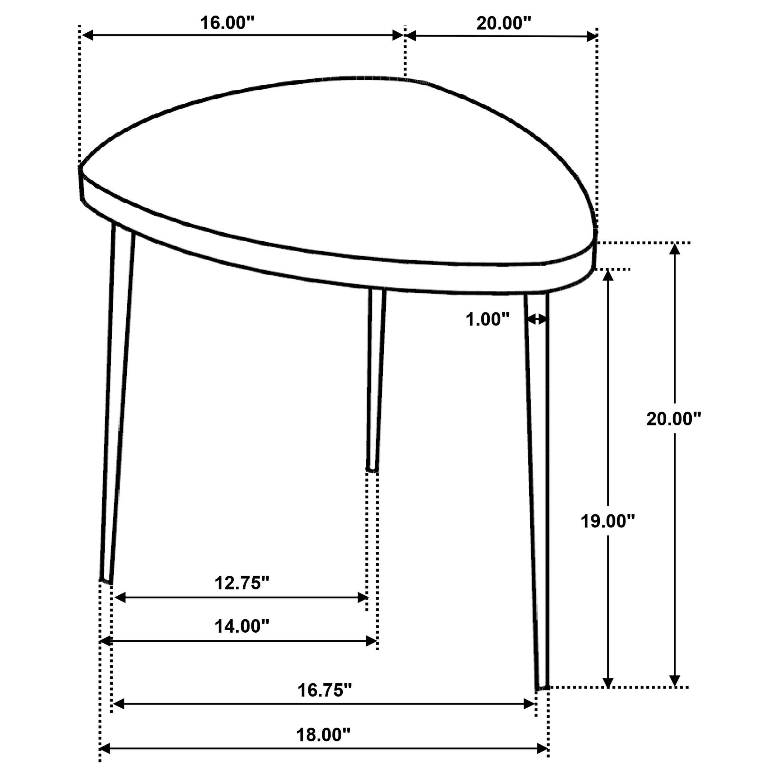  Coaster Furniture Odessa 707918-S2 2-piece Triangular Coffee and End Table Set - Black IMAGE 7