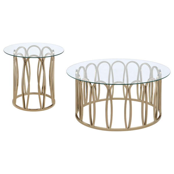 Coaster Furniture Monett 708058-S2 2-piece Coffee and End Table Set - Chocolate Chrome