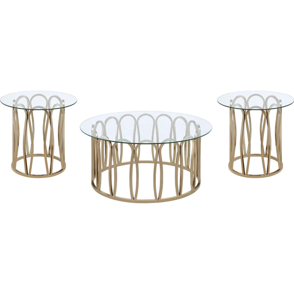 Coaster Furniture Monett 708058-S3 3-piece Coffee and End Table Set - Chocolate Chrome