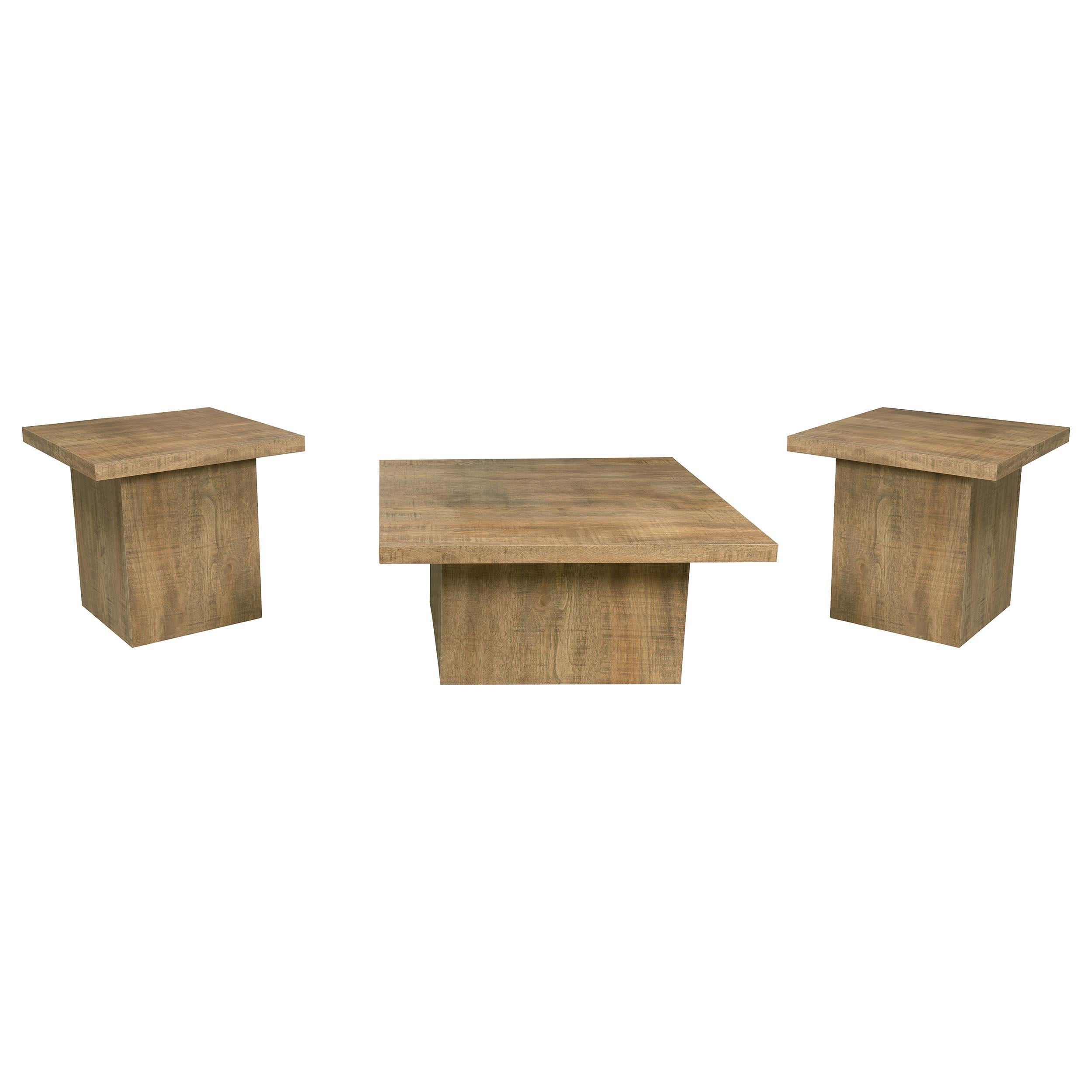  Coaster Furniture Devar 708068-S3 3-piece Square Coffee and End Table Set - Mango IMAGE 1