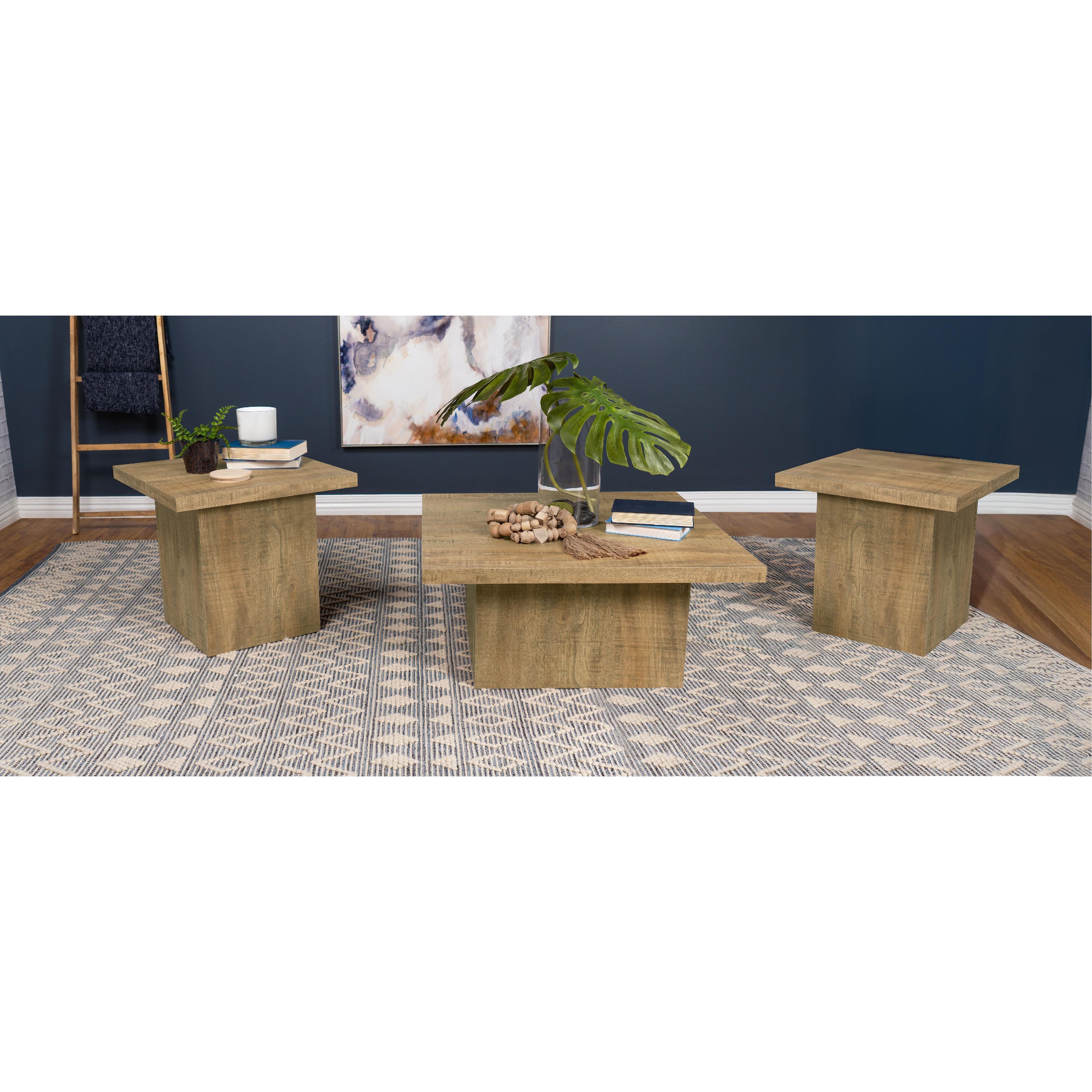  Coaster Furniture Devar 708068-S3 3-piece Square Coffee and End Table Set - Mango IMAGE 8