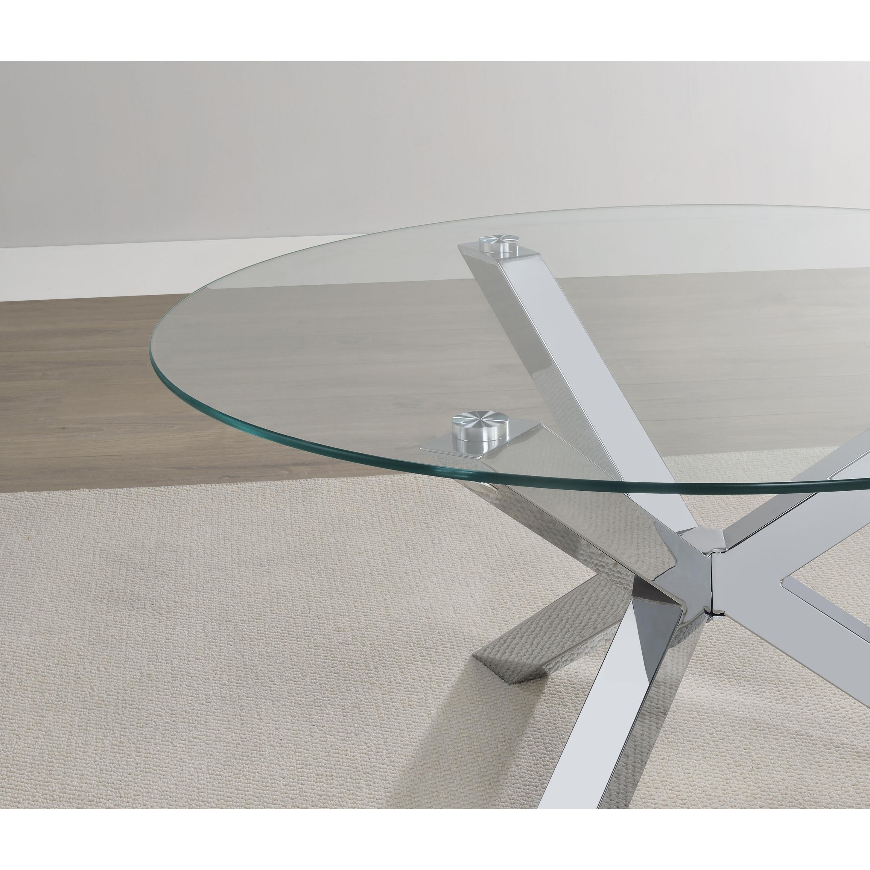  Coaster Furniture Kenzie 708128-S2 2-piece Round Coffee and End Table Set - Chrome IMAGE 3