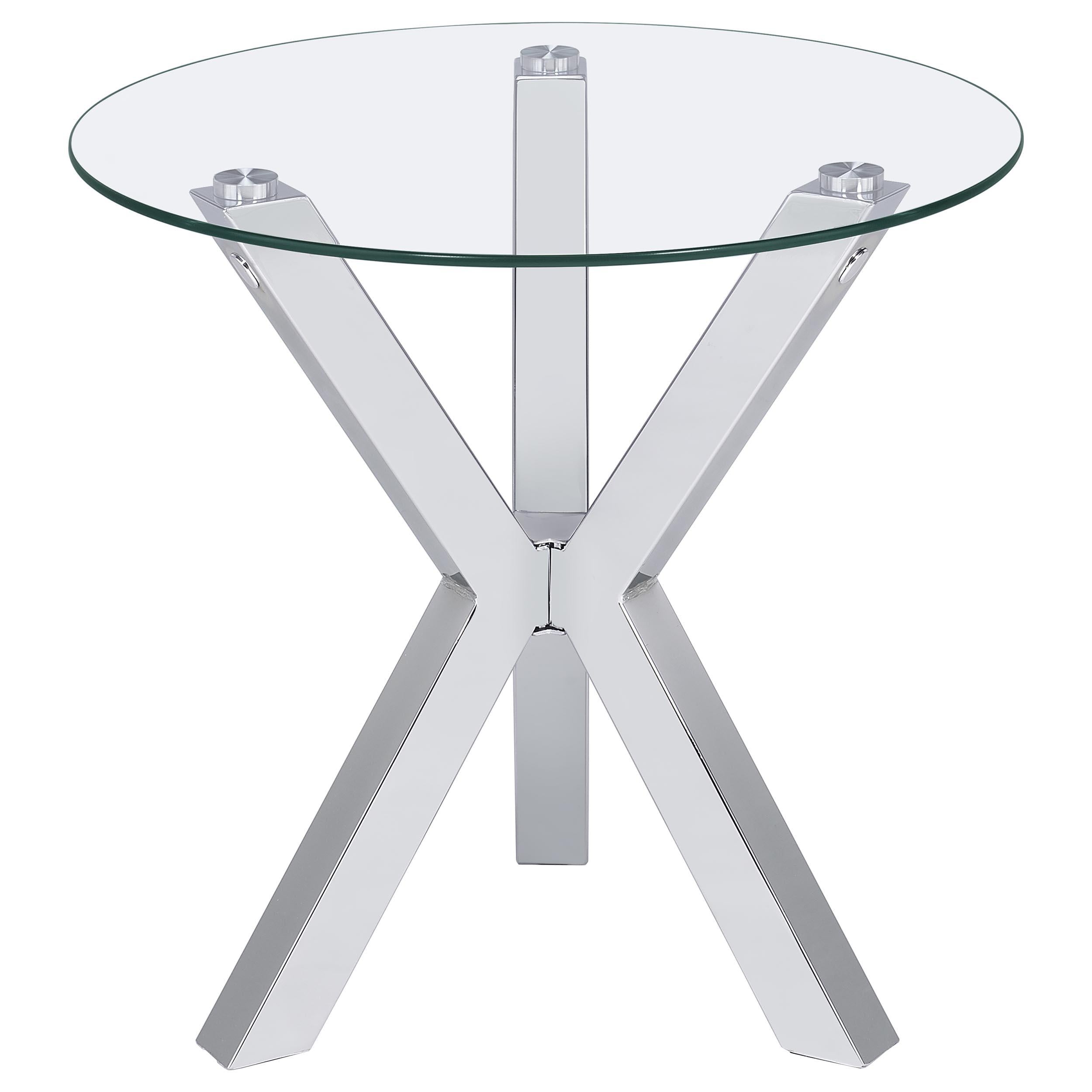  Coaster Furniture Kenzie 708128-S2 2-piece Round Coffee and End Table Set - Chrome IMAGE 4