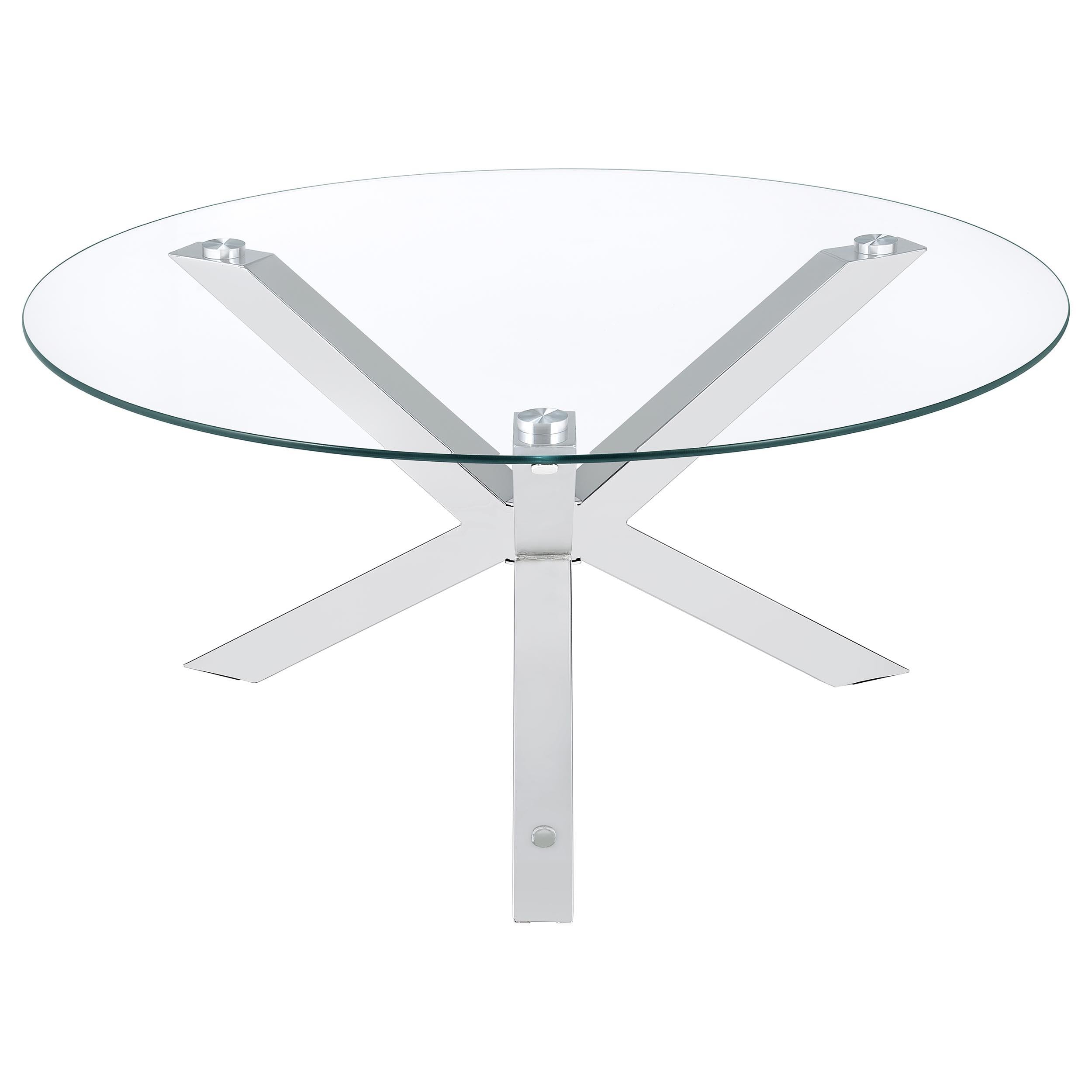  Coaster Furniture Kenzie 708128-S2 2-piece Round Coffee and End Table Set - Chrome IMAGE 7